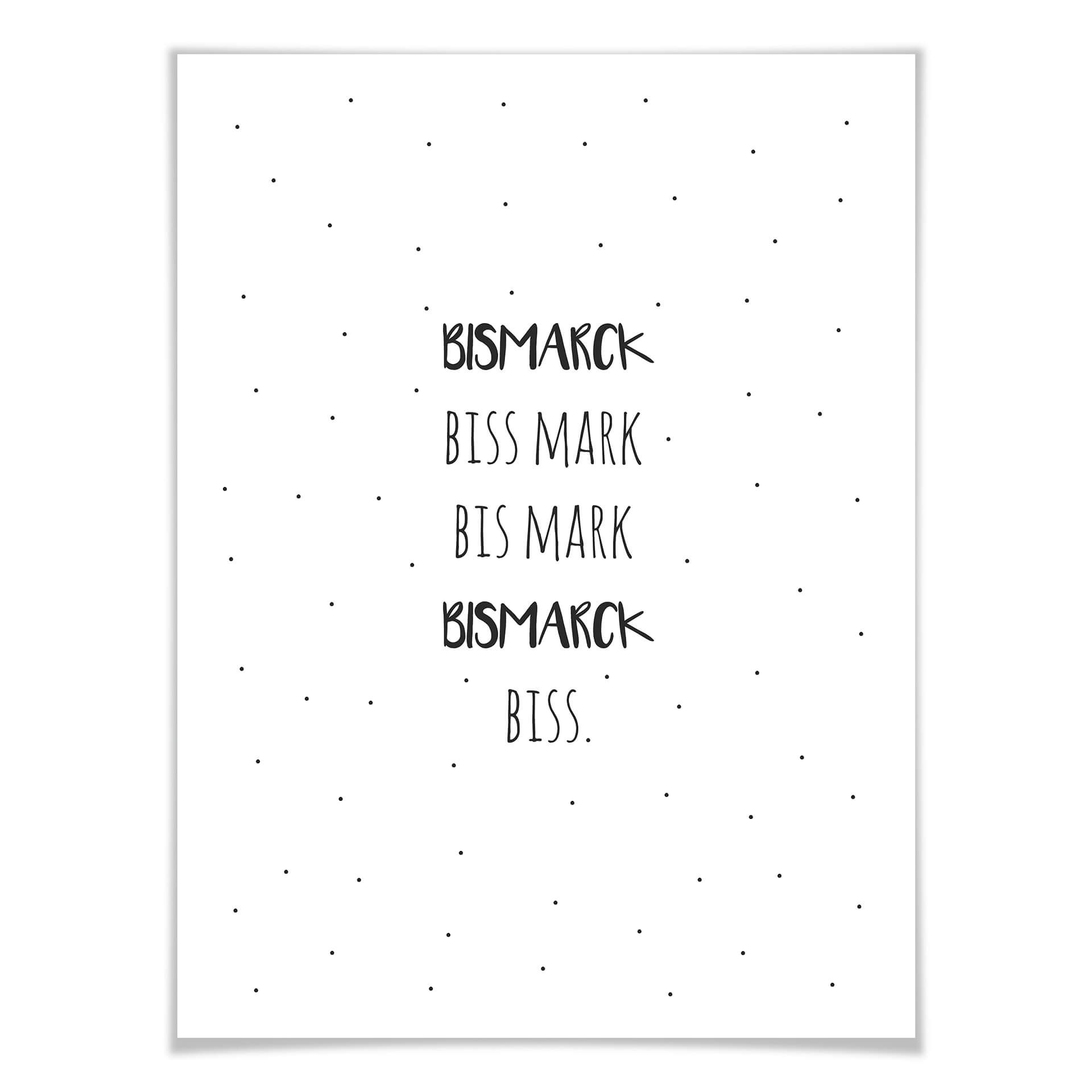 Poster Zungenbrecher - Bissmarck biss Mark