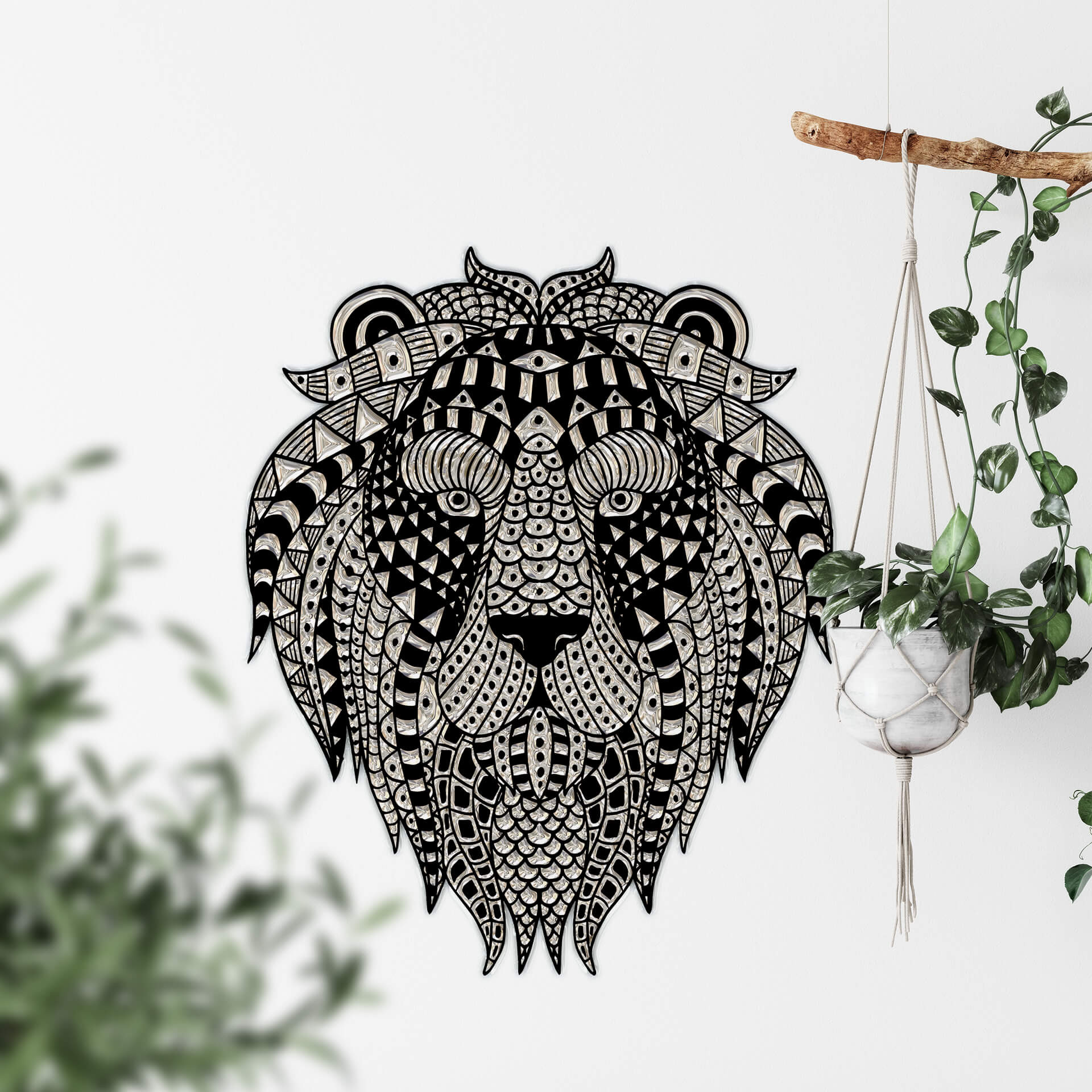 Wandtattoo Metallic Lion