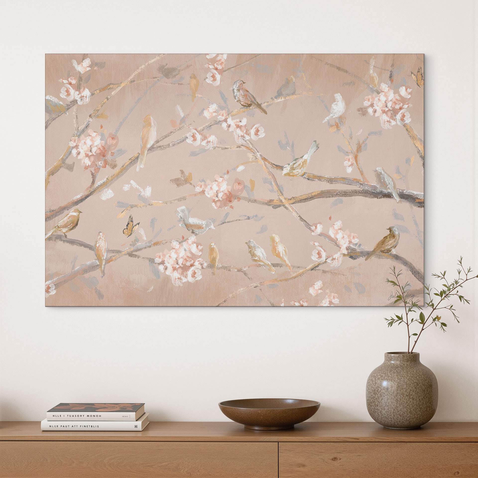 Billede Fugle på Kirsebærblomster - Cheney - Alu-Dibond