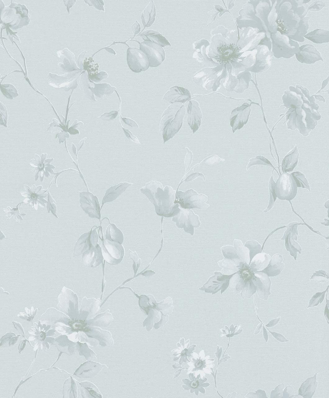 Vliestapete Blumen Floral Klassisch, Natur in Weiß