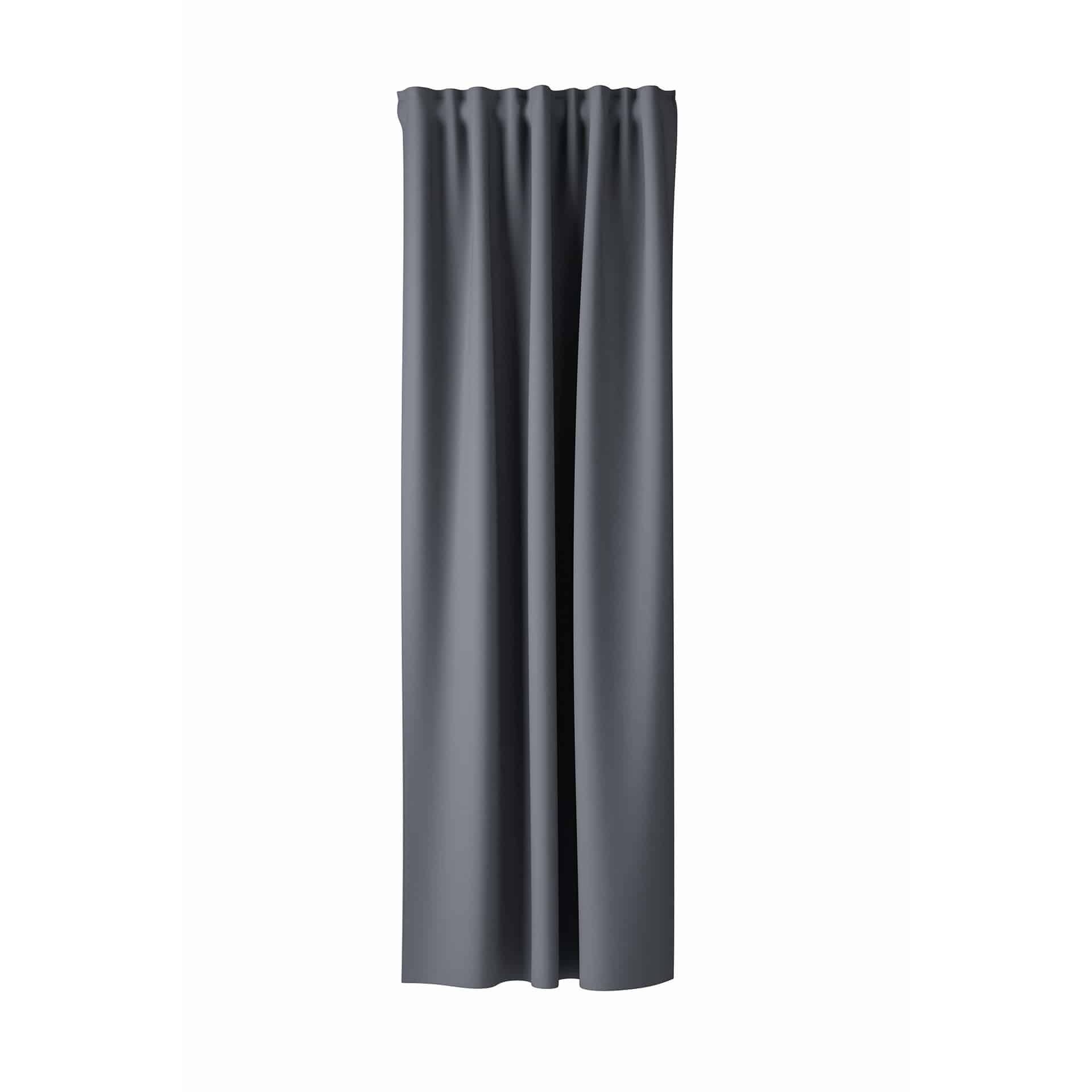 Homing Samtvorhang mit verdeckten Schlaufen Velia grau -  2,45 x 1,4 m