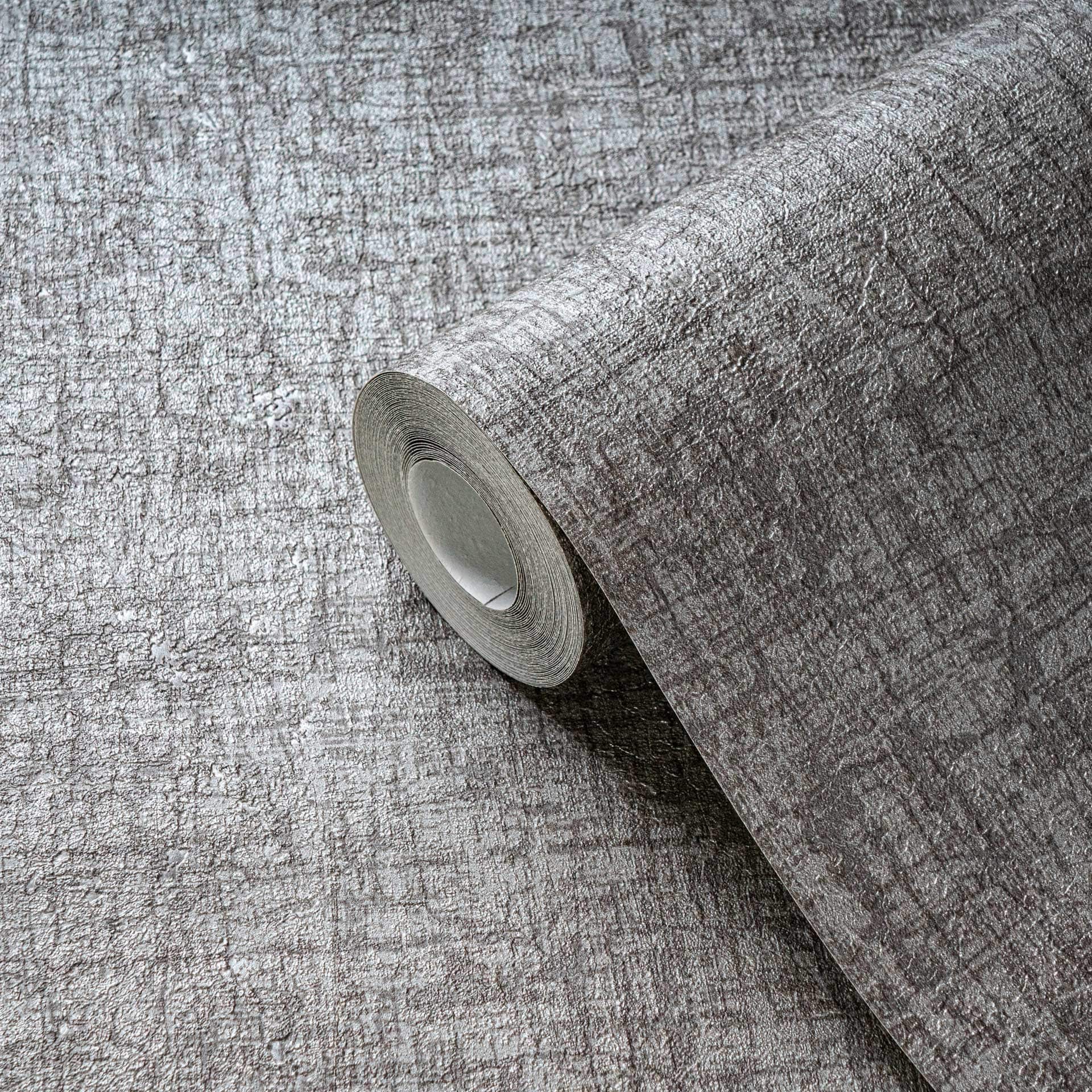 Design behang met fijne structuur medium grijs - urban chic vliesbehang
