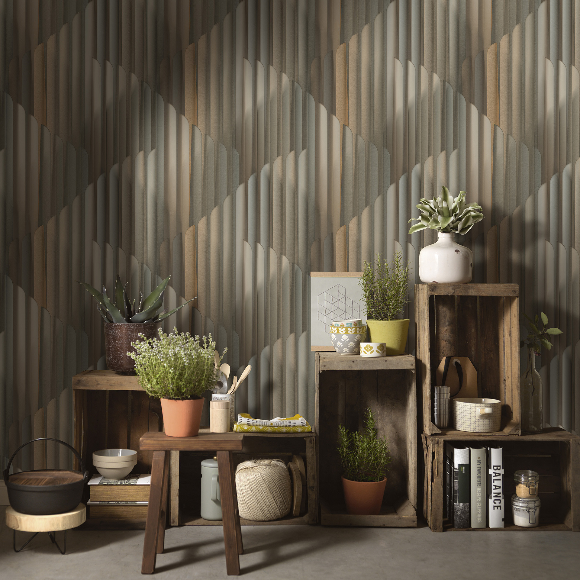 Grafisch behang Elysium goud