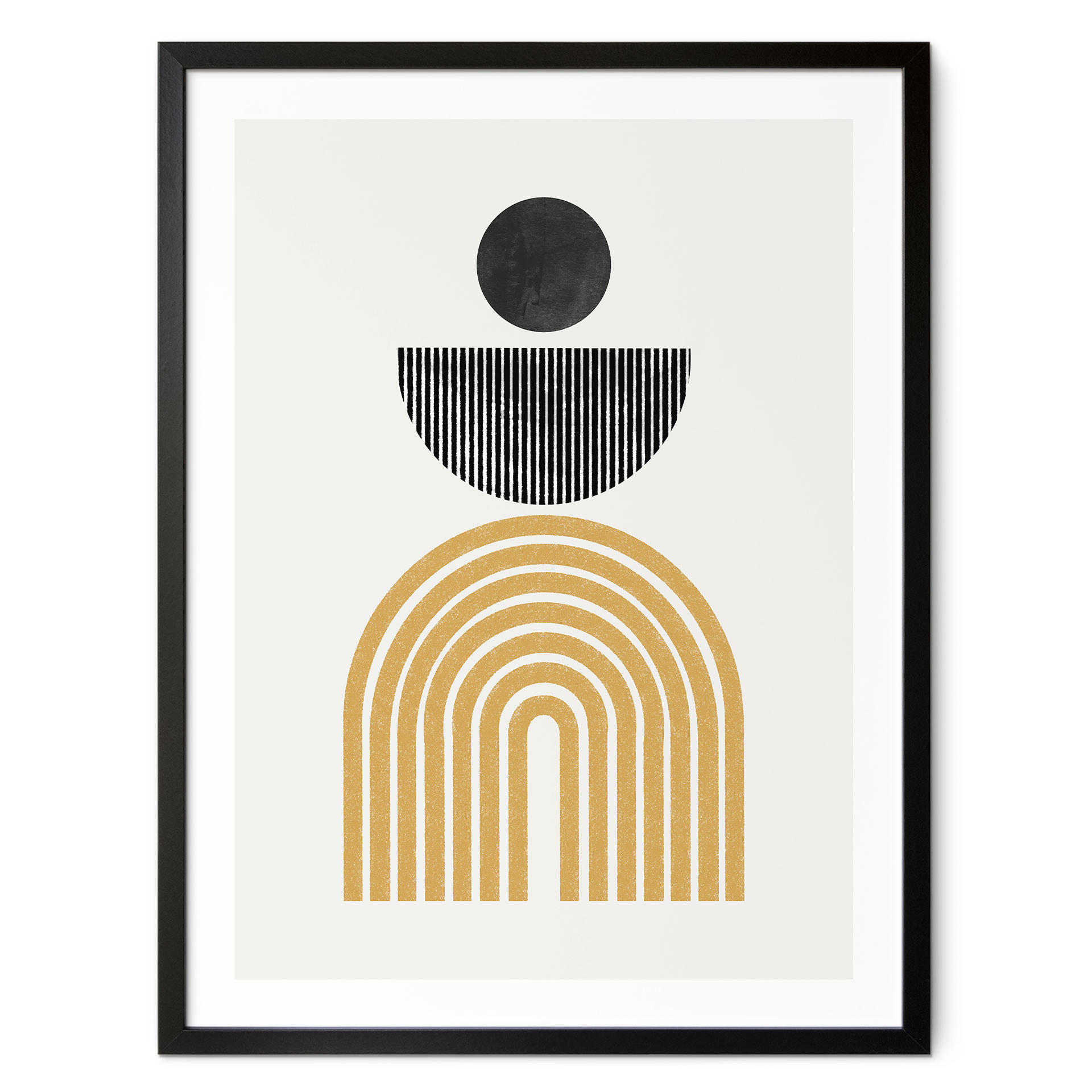 Poster Abstrakte Komposition mit Kreis und Halbbogen - The Miuus Studio