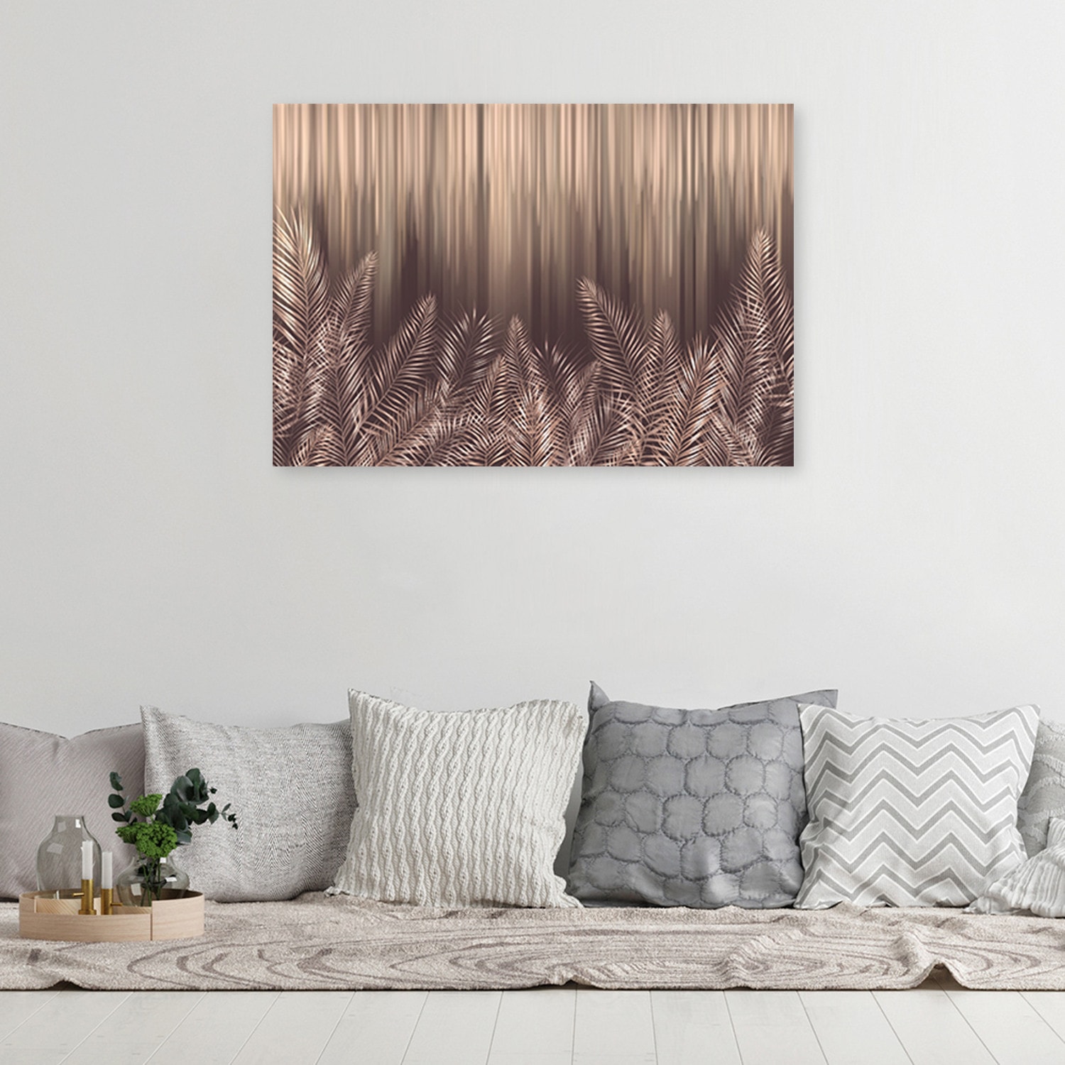 Canvasbillede, Eksotiske 3D palmeblade