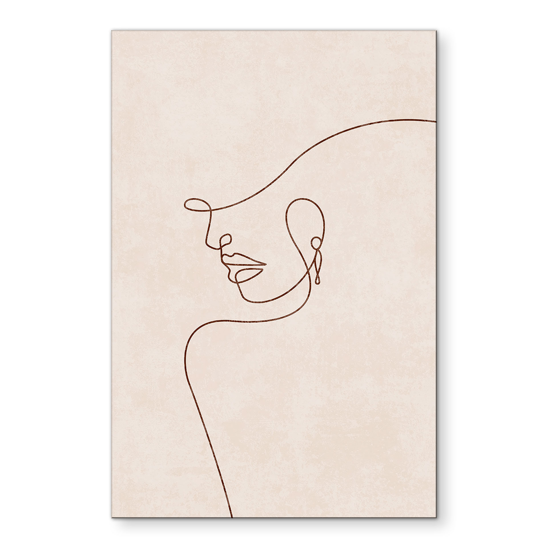 Billede Delikate konturer af en kvinde - Line Art - Tunaboylu – print på aluminium (Alu-Dibond)