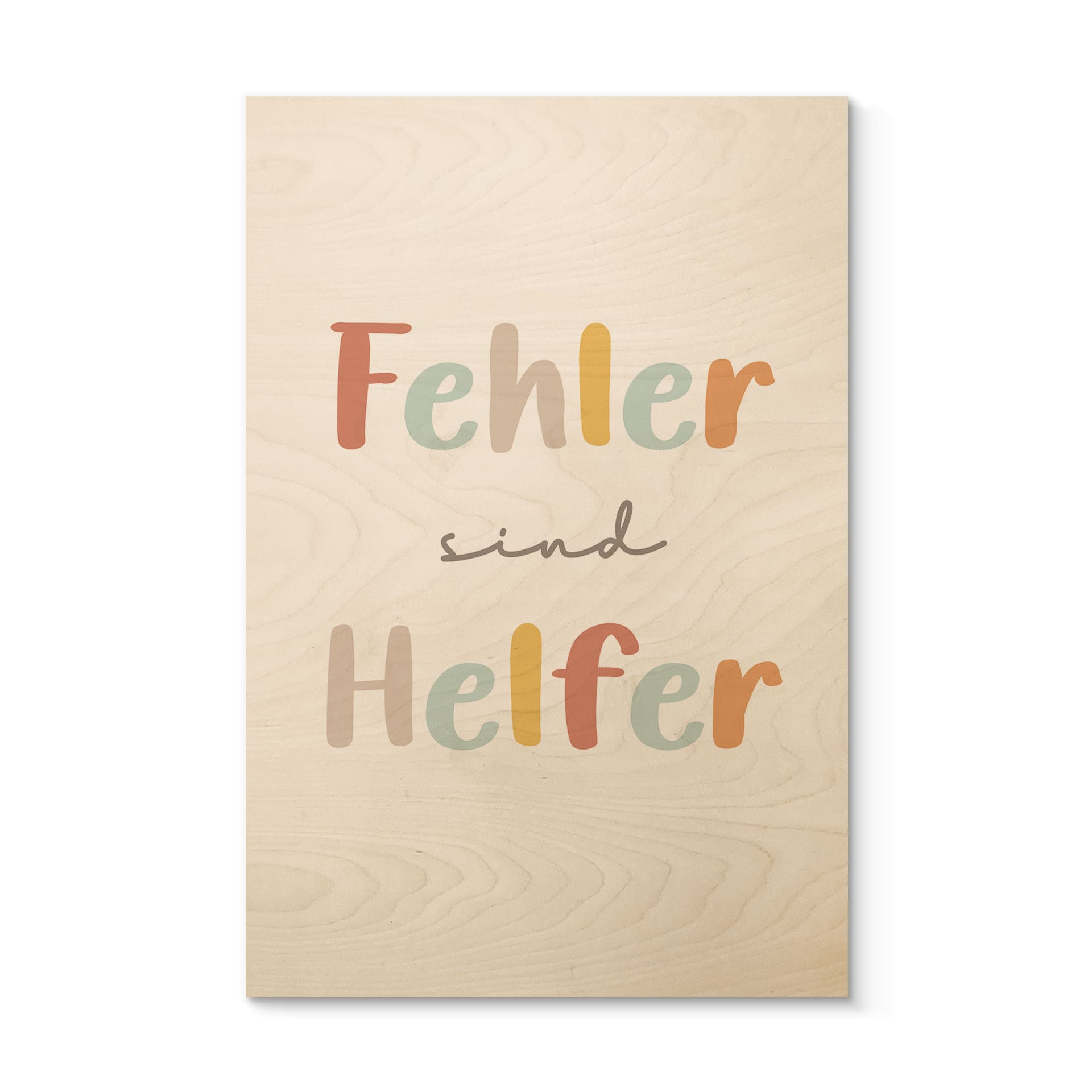 Holzbild - Glaubenssatz 'Fehler sind Helfer' fürs Kinderzimmer