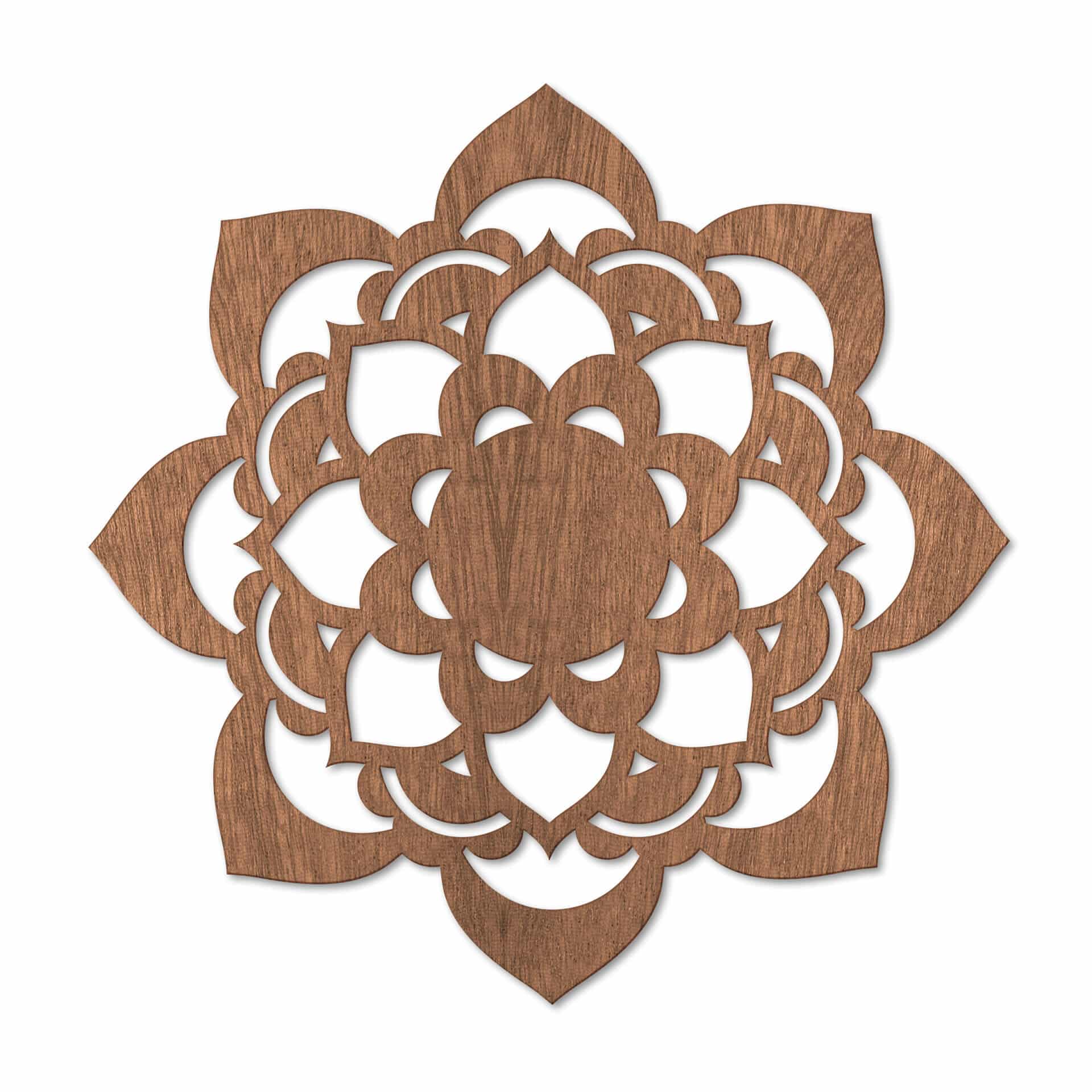 Dekoracja drewniana mahoń - Mandala Lotos