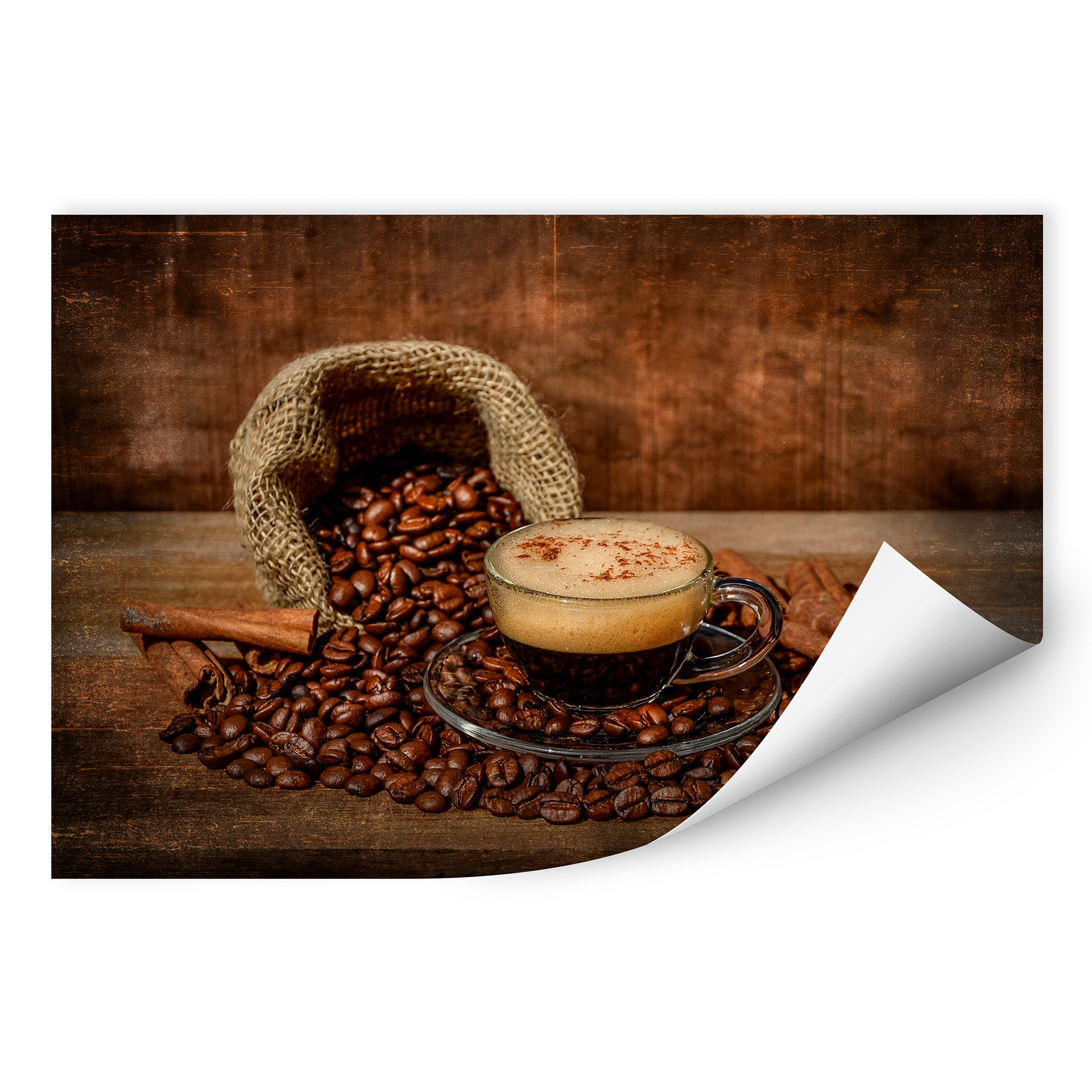Wallprint Perfoncio - Kaffee rustikal