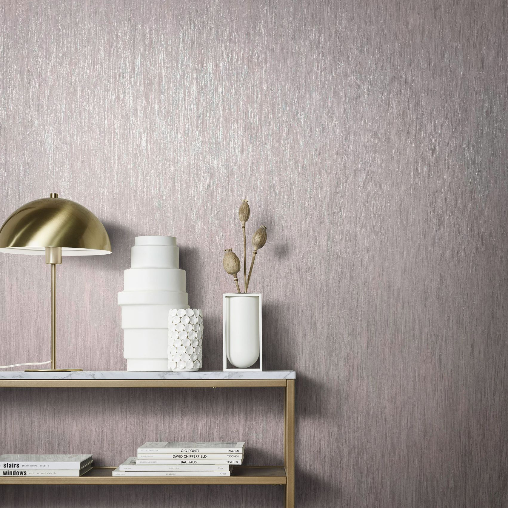 Effen behang, vliesbehang Natural Opulence roodbruin