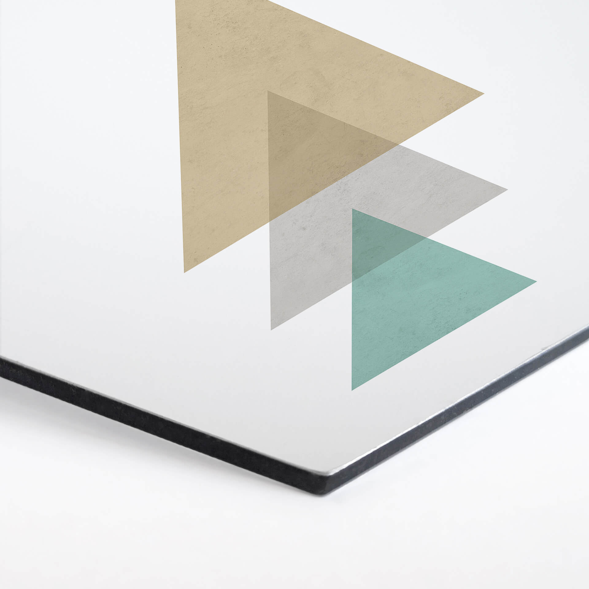 Hexagone - Alu-Dibond Nouveauprints - Triangles aqua