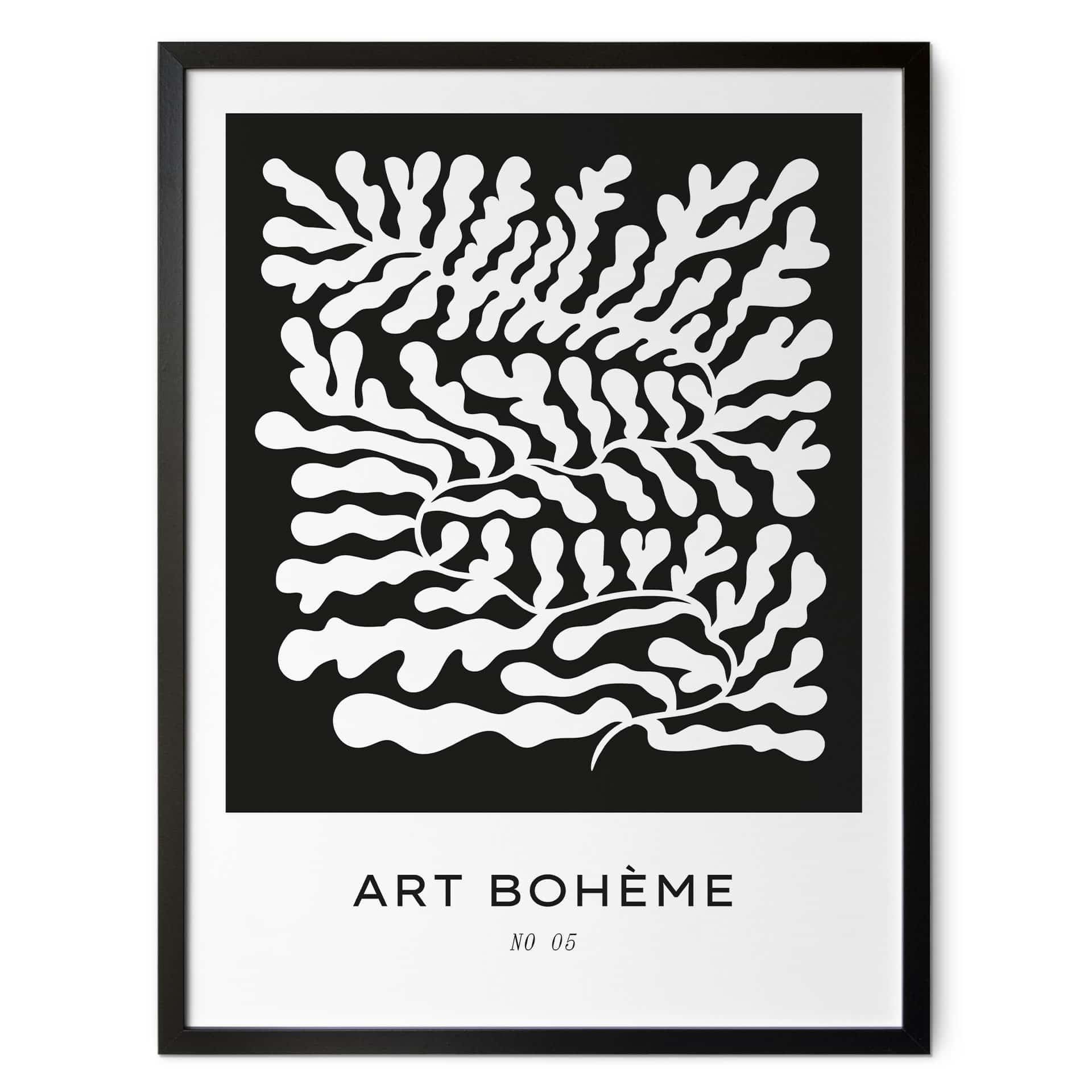 Plakat liście w czerni i bieli - Treechild