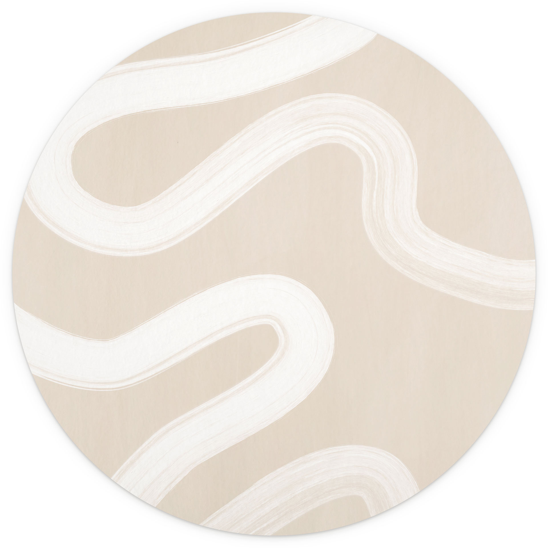 One Line Art - Zachte stroom - Ristova - Rond Fotobehang - vliesbehang/zelfklevend vliesbehang