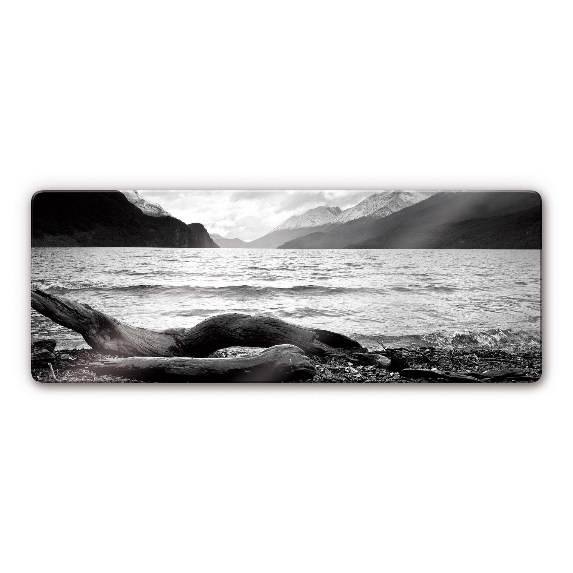 Glasbild Log and Lake - Panorama