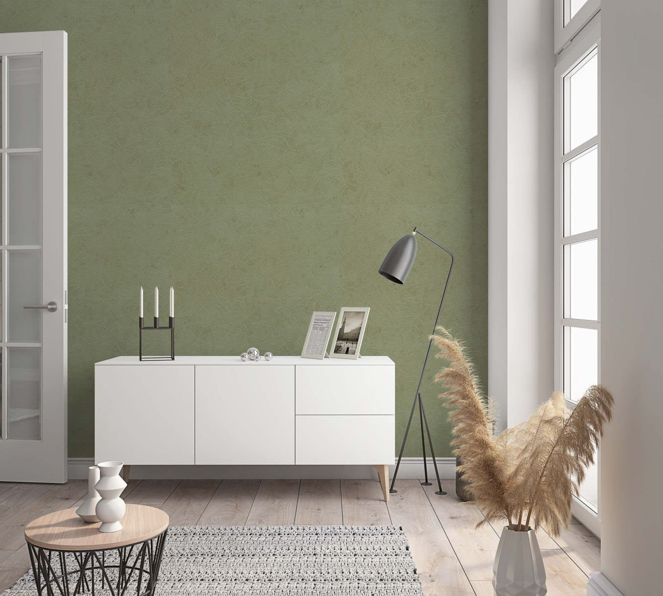 Vliestapete Floral Klassisch, Natur, Romantisch in Grün
