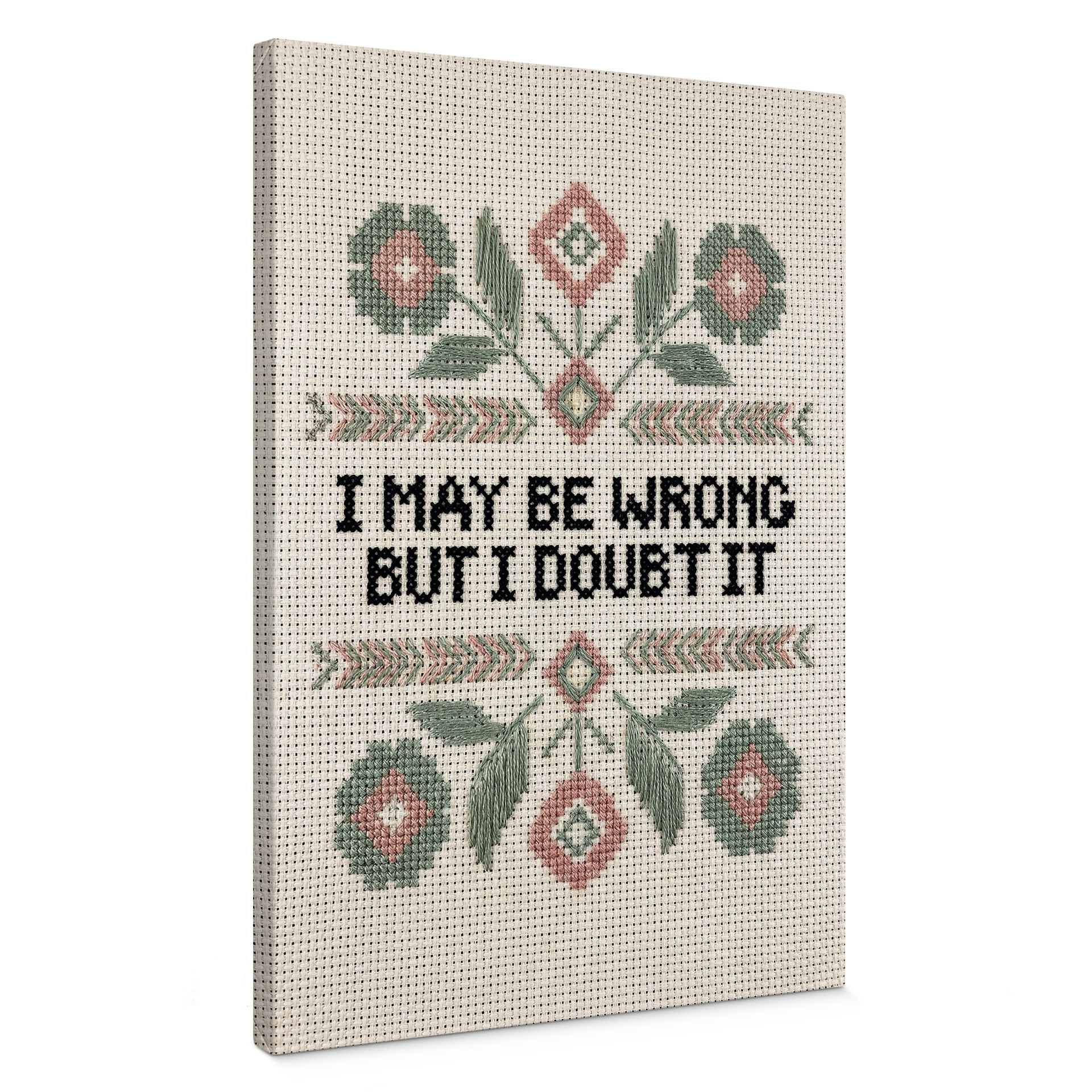 Canvasbillede I may be wrong med Blomster Broderimønster - Magnusson