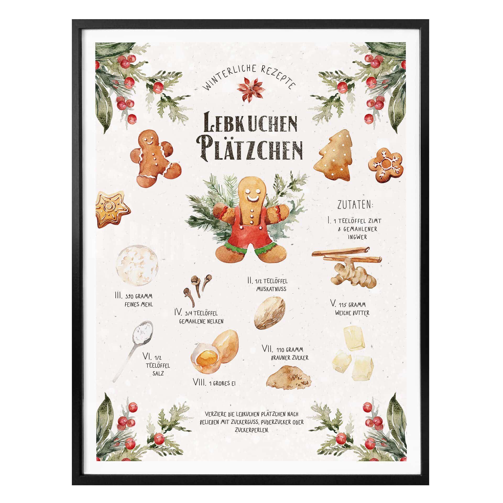 Poster Lebkuchen Plätzchen Rezept