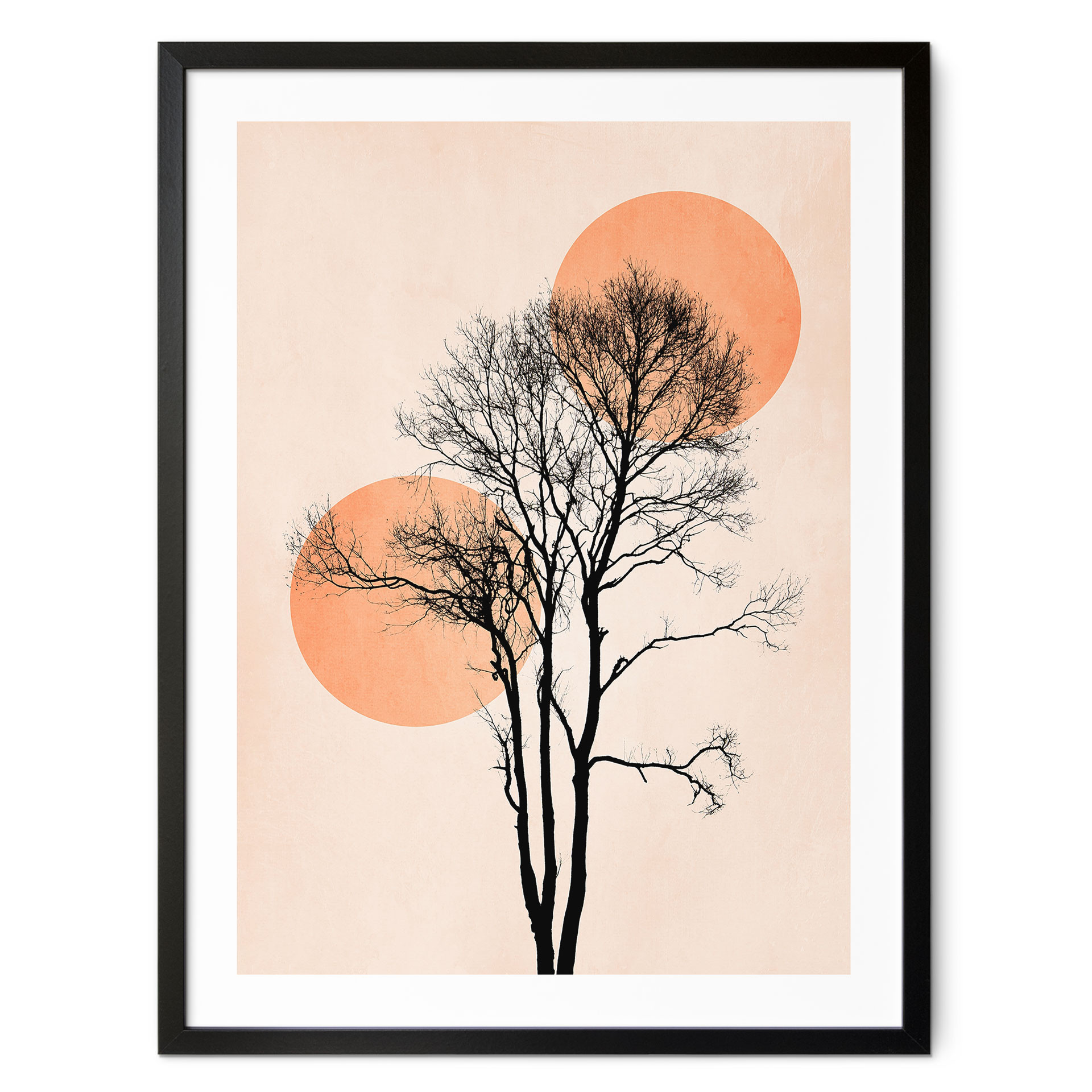 Poster Soleil et lune en orange - Kubistika