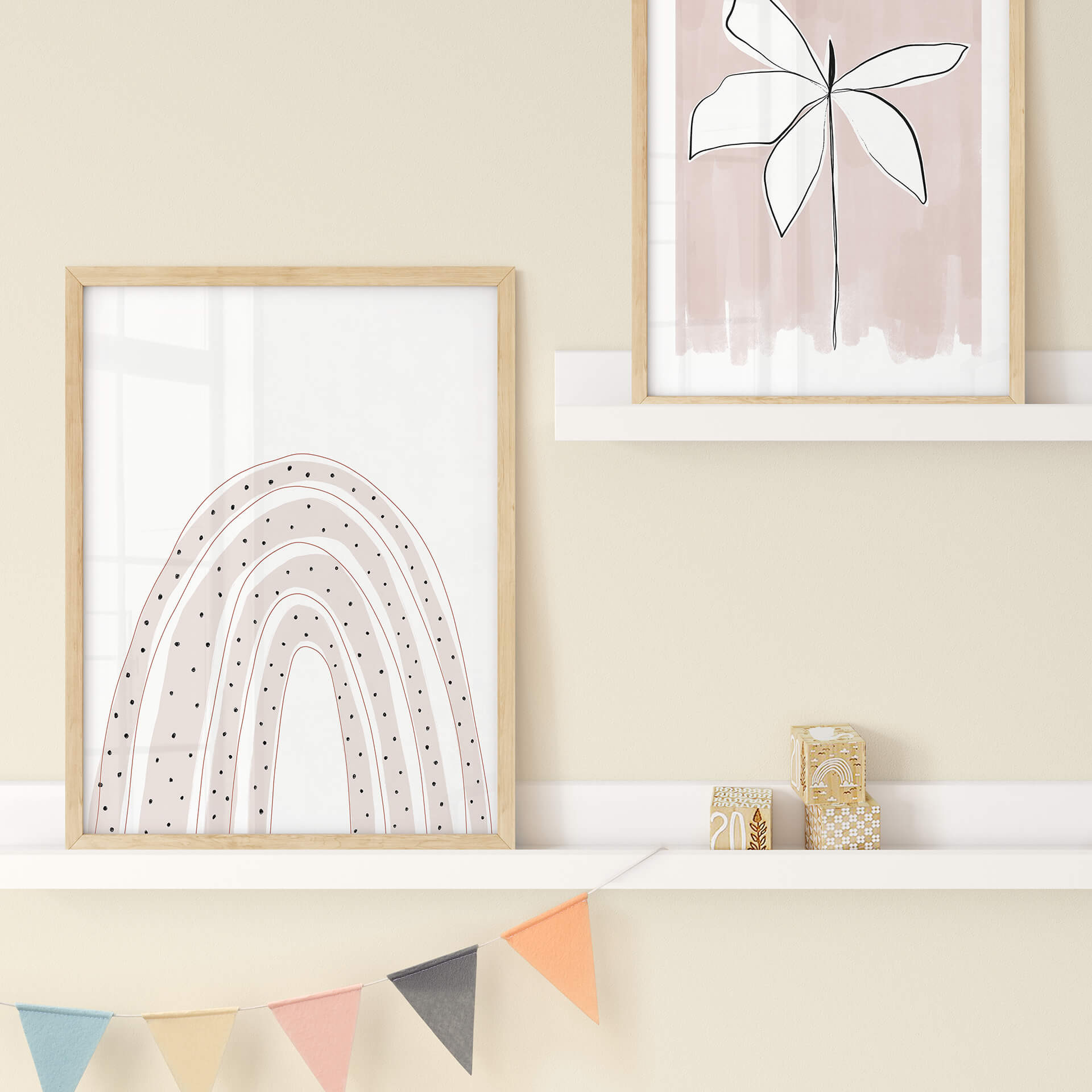 Kinderzimmer Poster uplusmestudio - Regenbogen mit Punkten