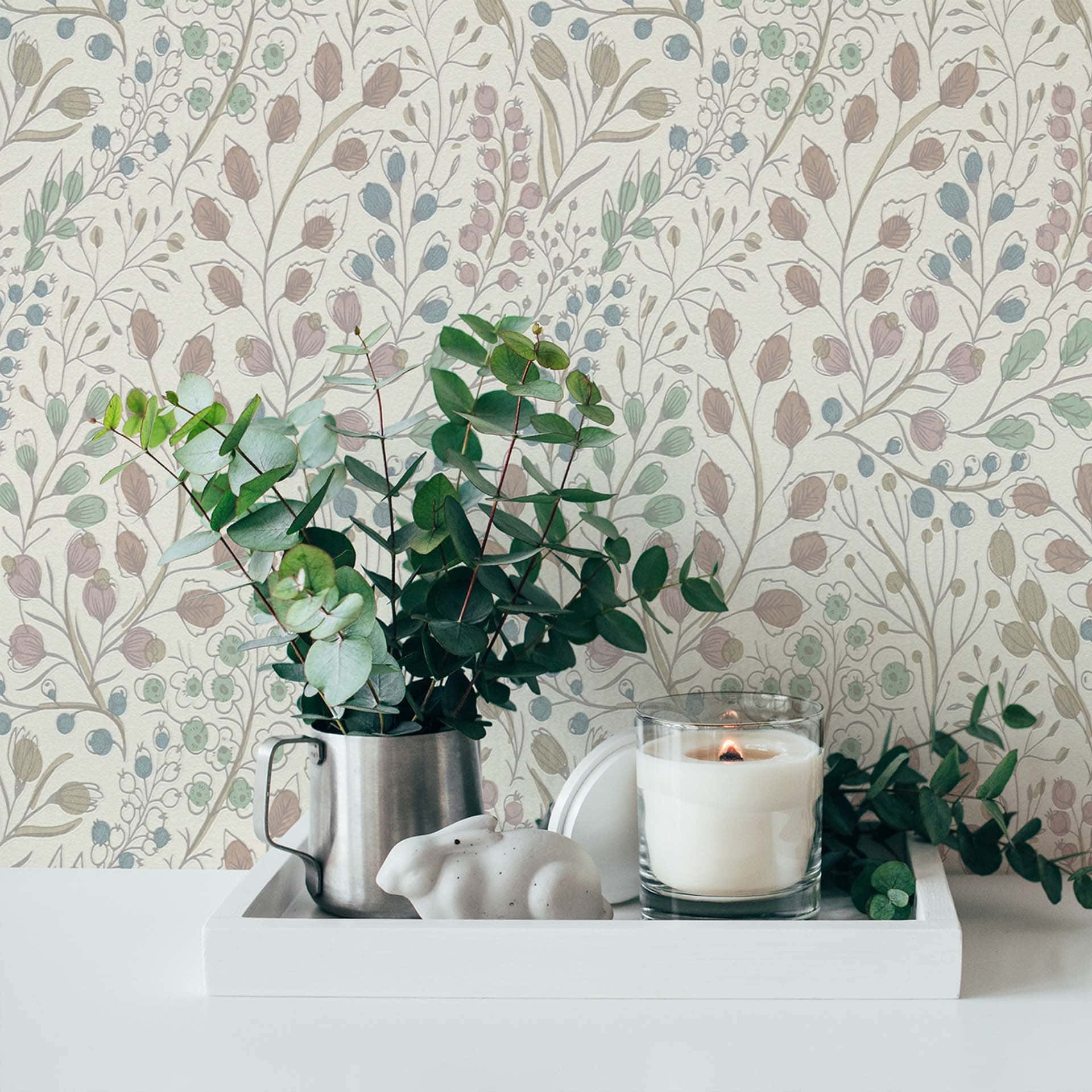 Behang bloemen wit roze - vliesbehang A.S. Création