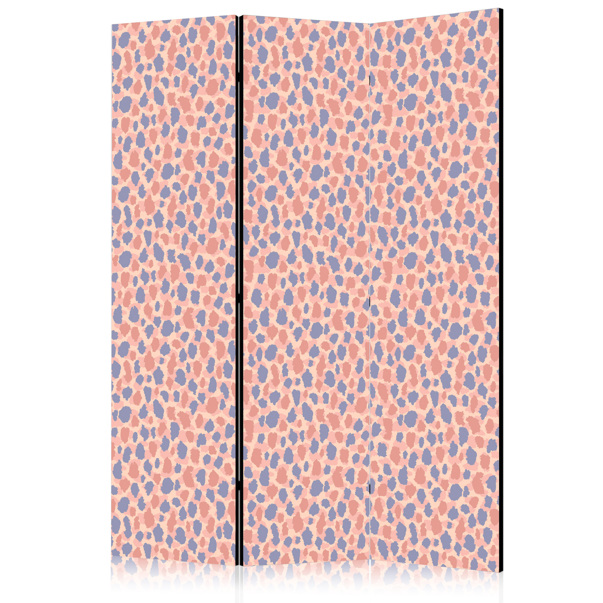 Paravent, Raumteiler freistehend, Trennwand - Giraffe Pattern - Colorful Animal Pattern in Blue-Pink
