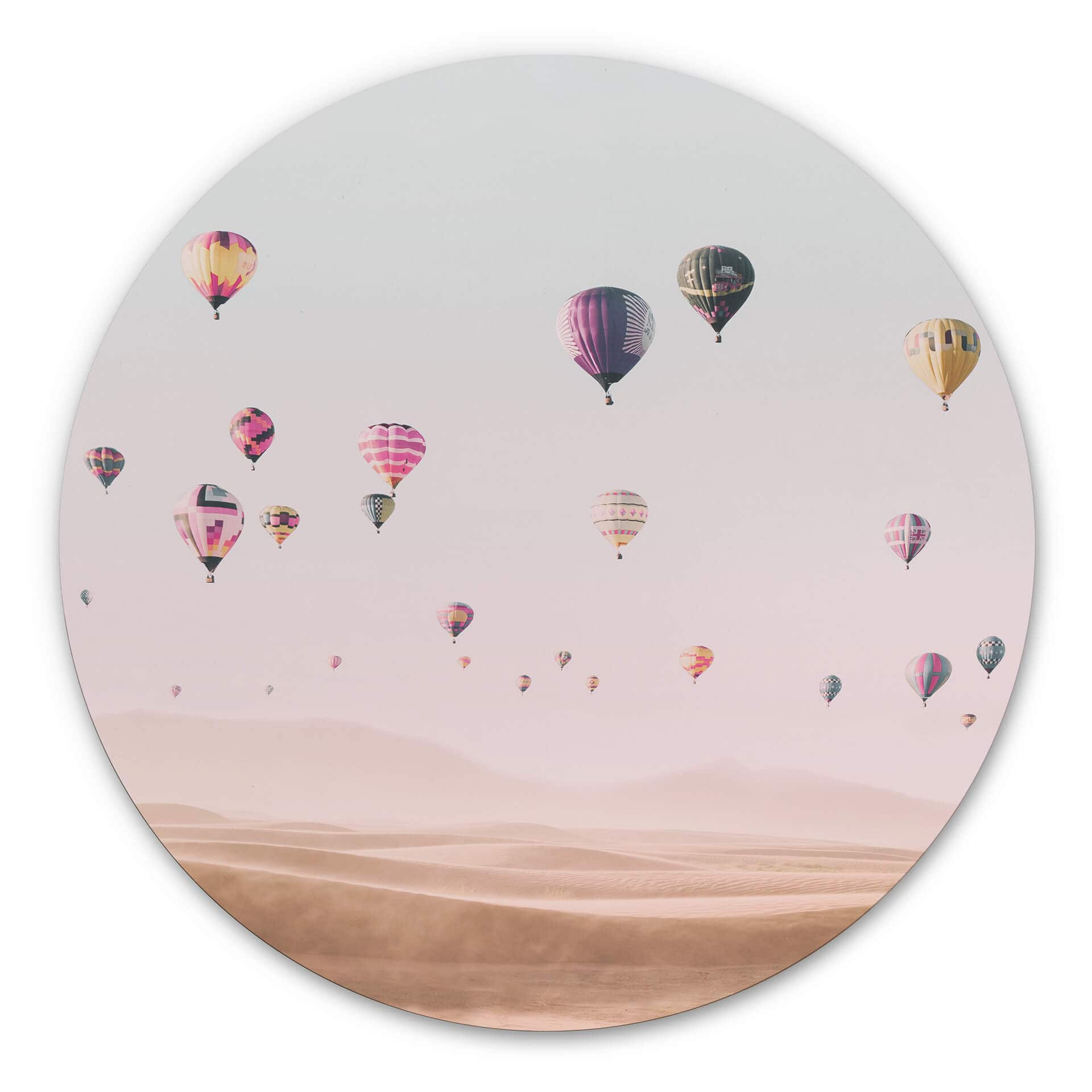 Tableau sur alu-Dibond rond Sisi & Seb - montgolfière