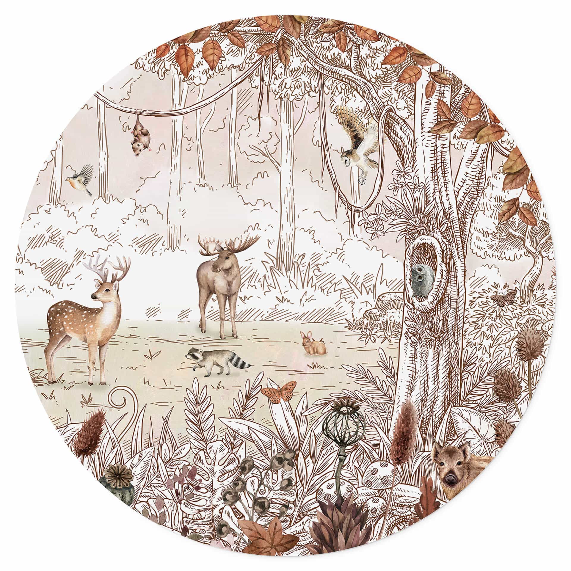Wandtattoo Kikki Belle - Waldfreunde Herbst - Rund