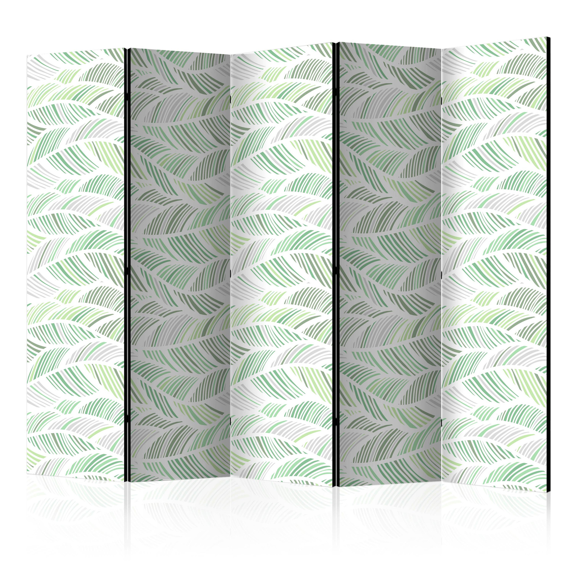Screen room divider - Grønne bølger, 3-delt