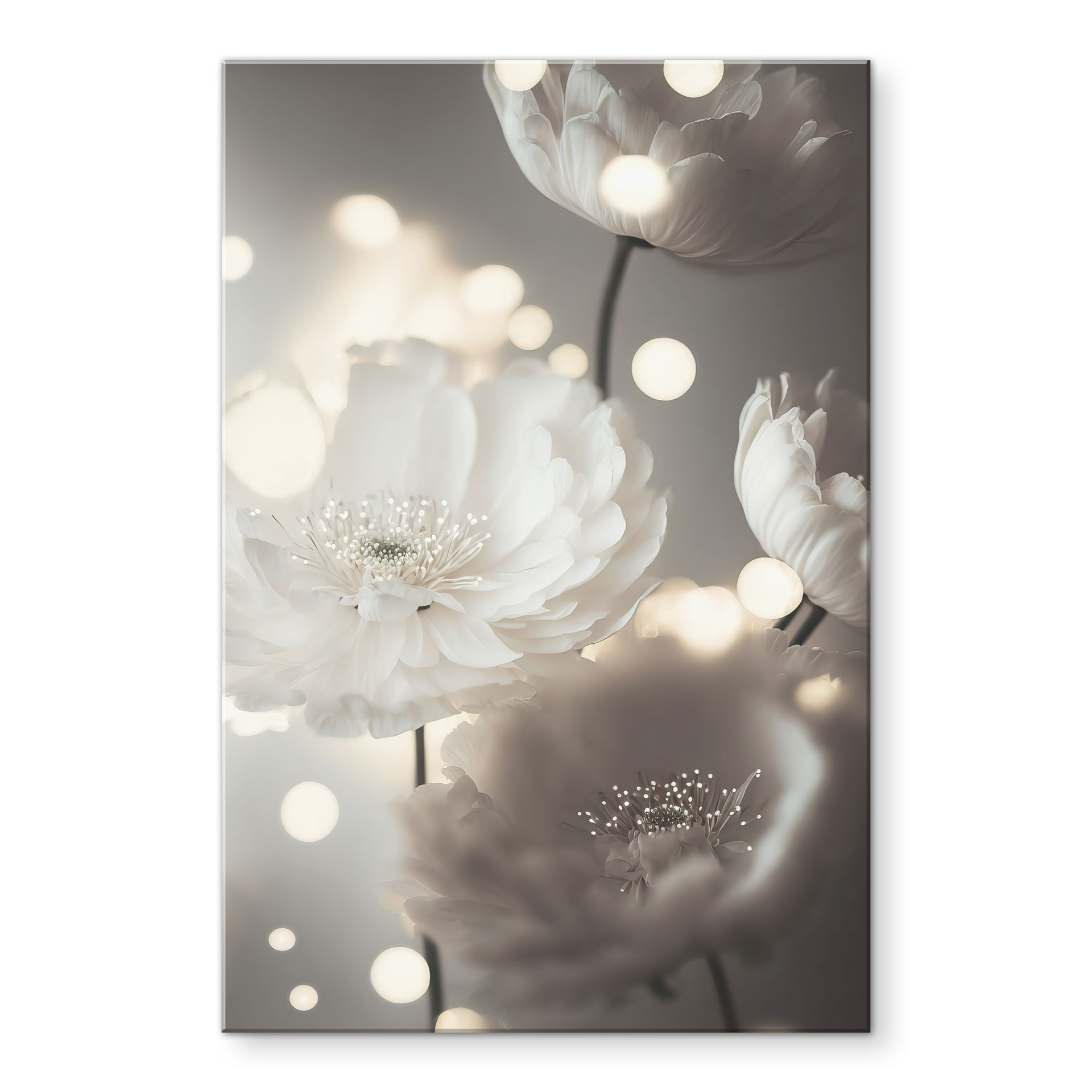 Akrylbillede Hvide blomster i et hav af lys - Treechild