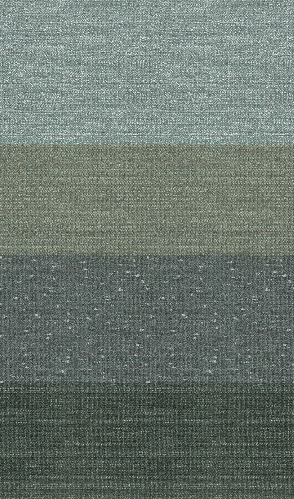 Papier peint motif textile rayures vertes et grises à texture fine 2,7 x 1,59 m