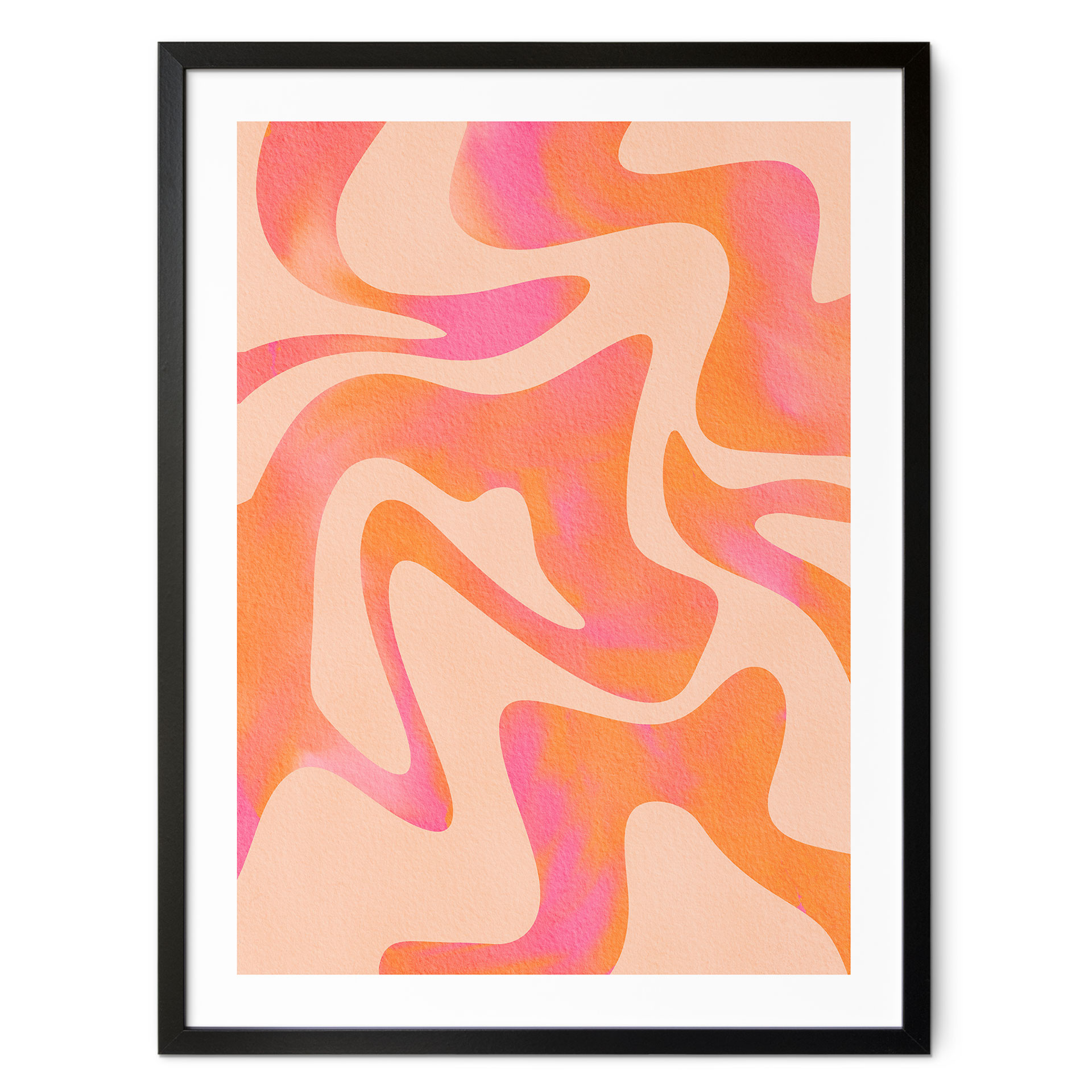 Poster Vagues abstraites en couleur pêche - Bloom