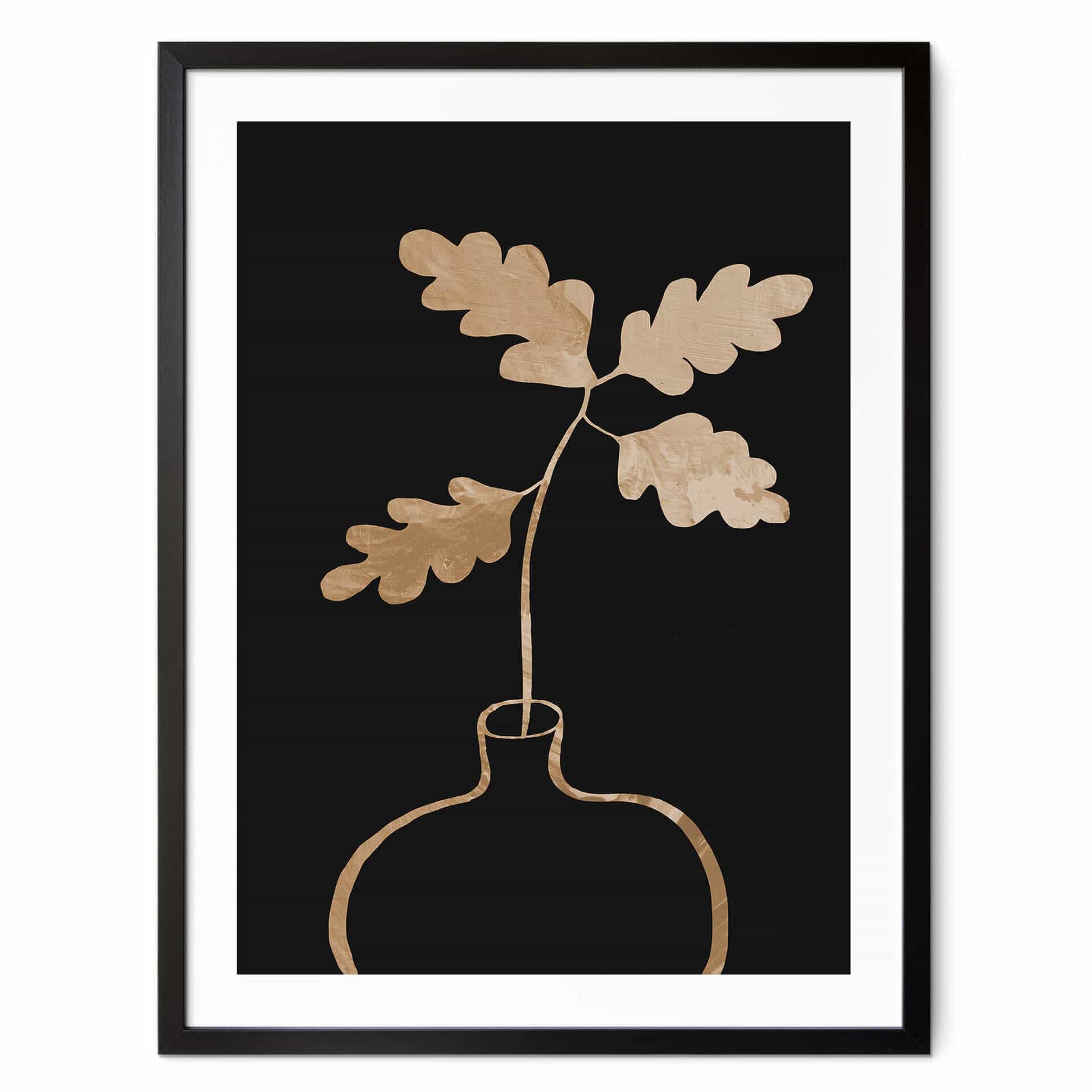 Plakat 1X Studio - Złote liście dębu w wazonie