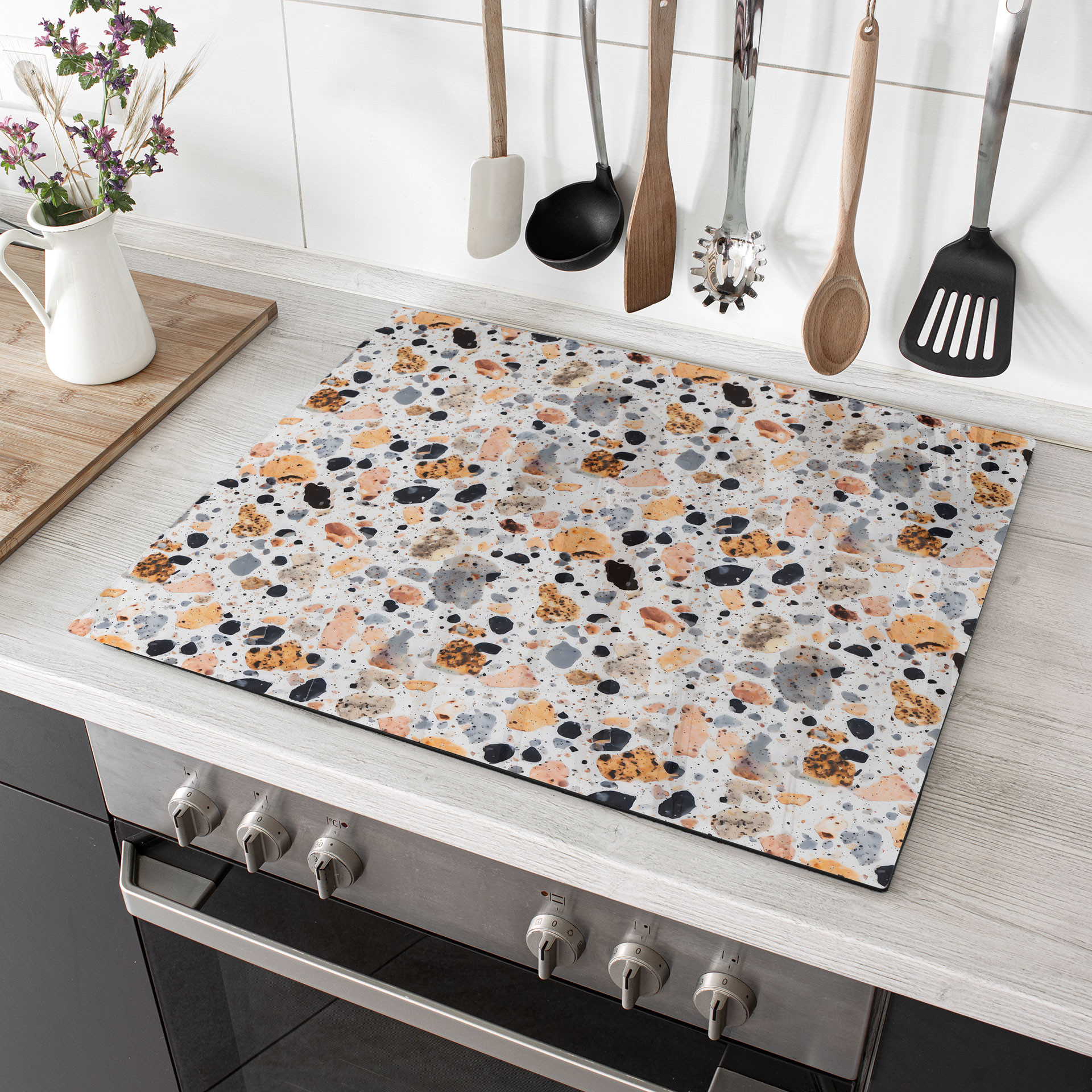 Herdabdeckplatte Bunte Terrazzo Steine - Treechild