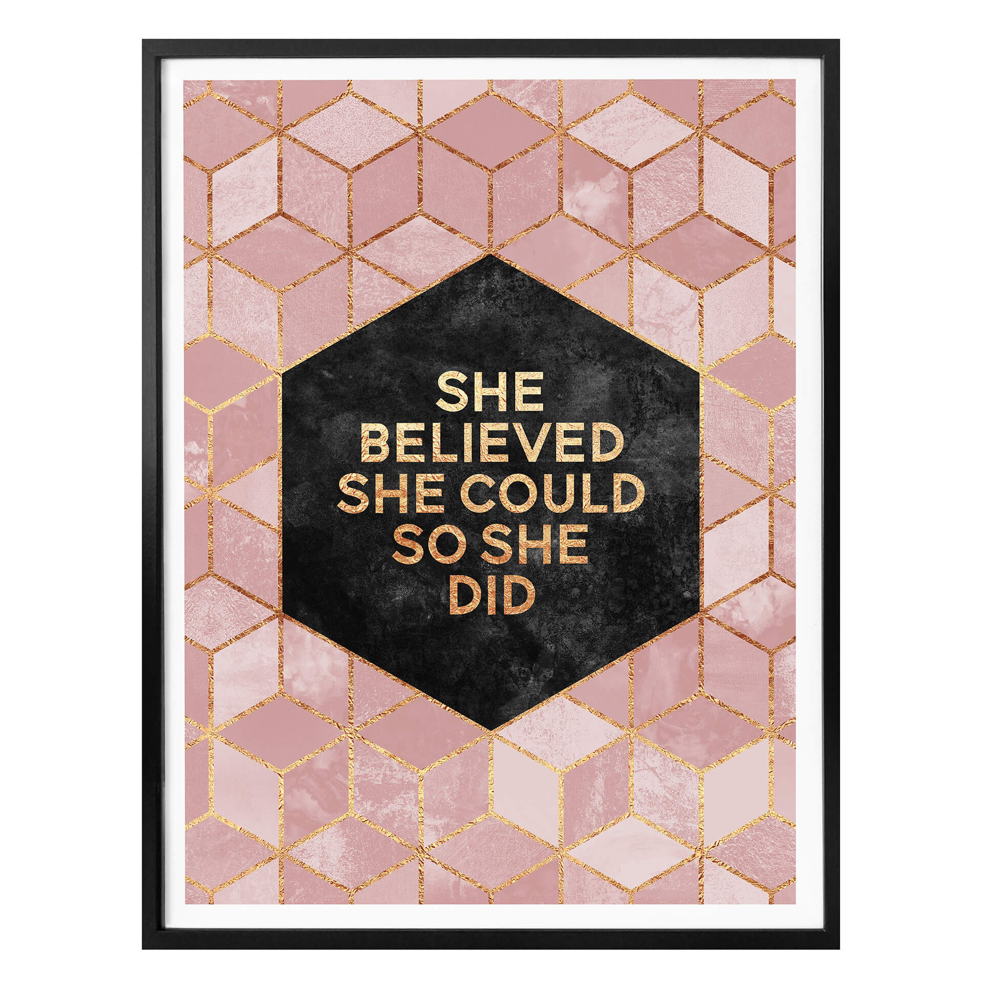 Plakat Fredriksson - She Believed - różowy