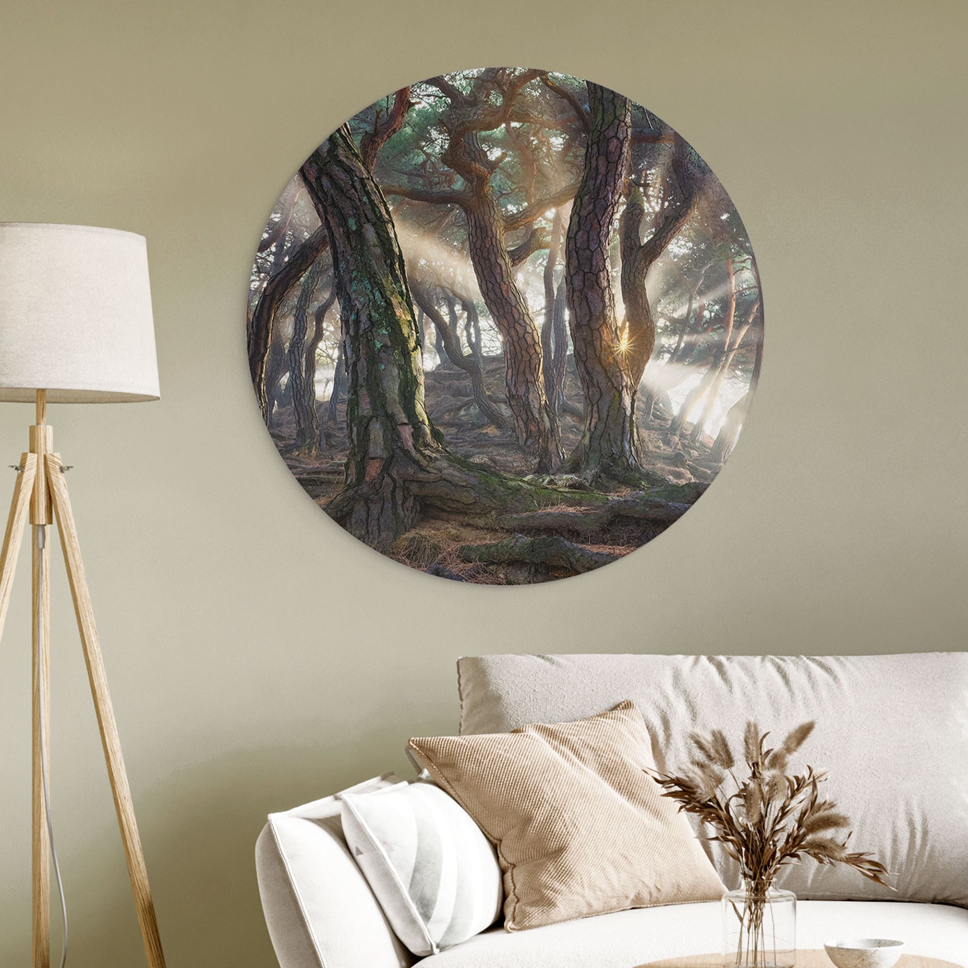 Wandbild Heiliger Kiefernwald - Ryu - Alu-Dibond - Rund