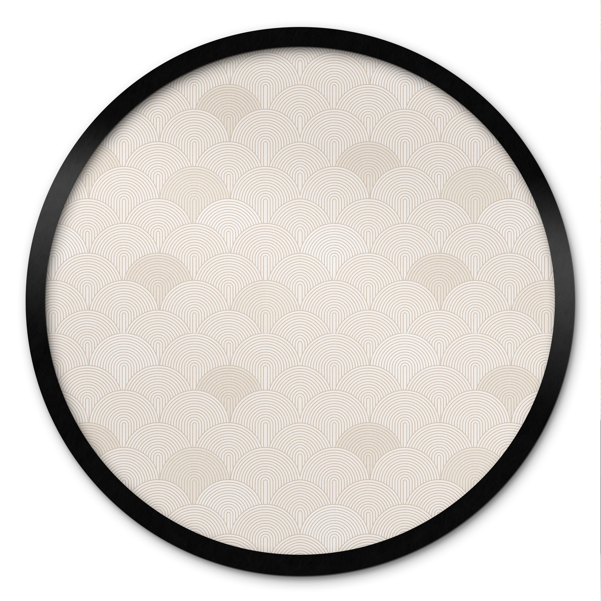 Poster Demi-cercles abstraits en beige doux - Décorations Bloomery - Rond