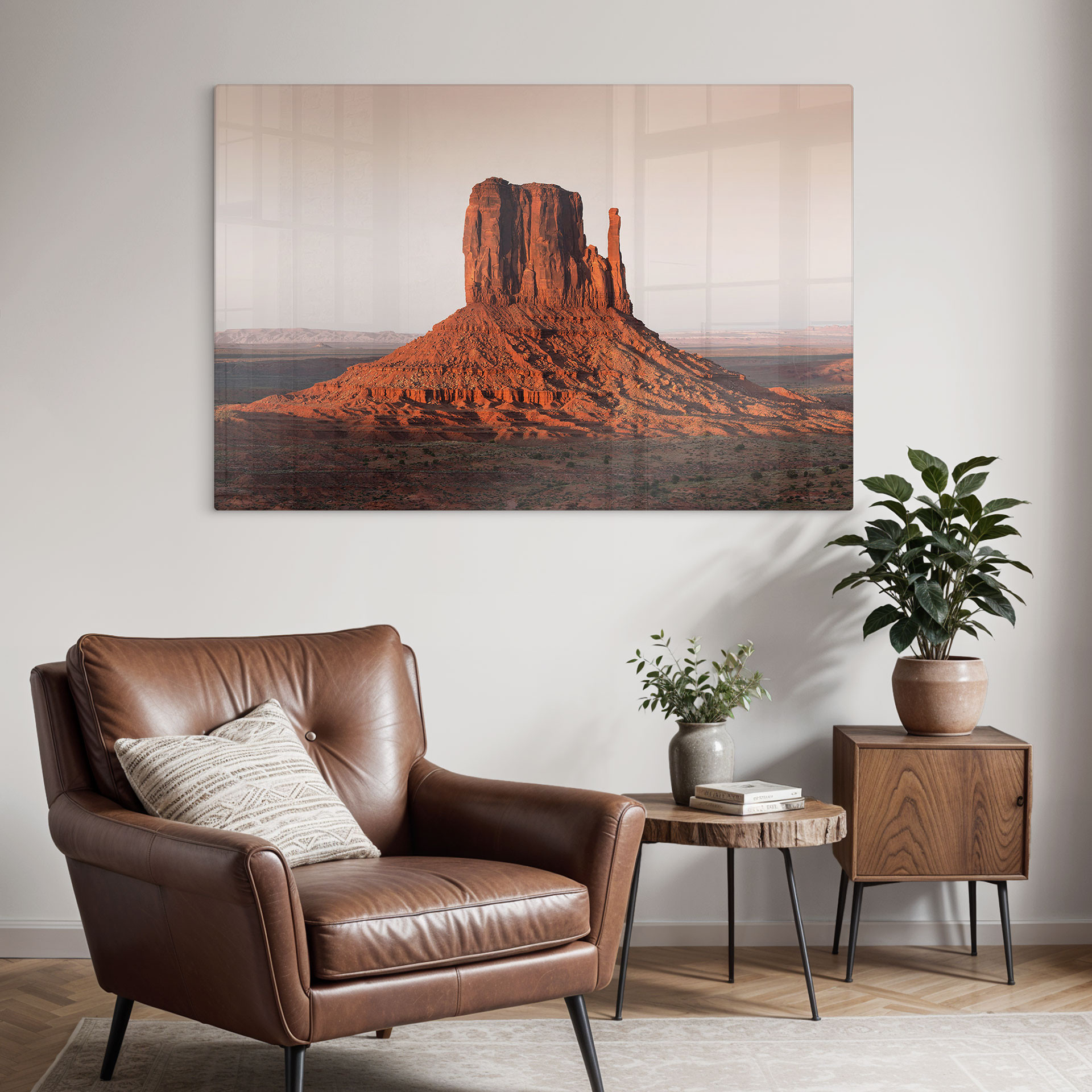 Glasbillede - Klippeformation i Monument Valley - Hugonnard