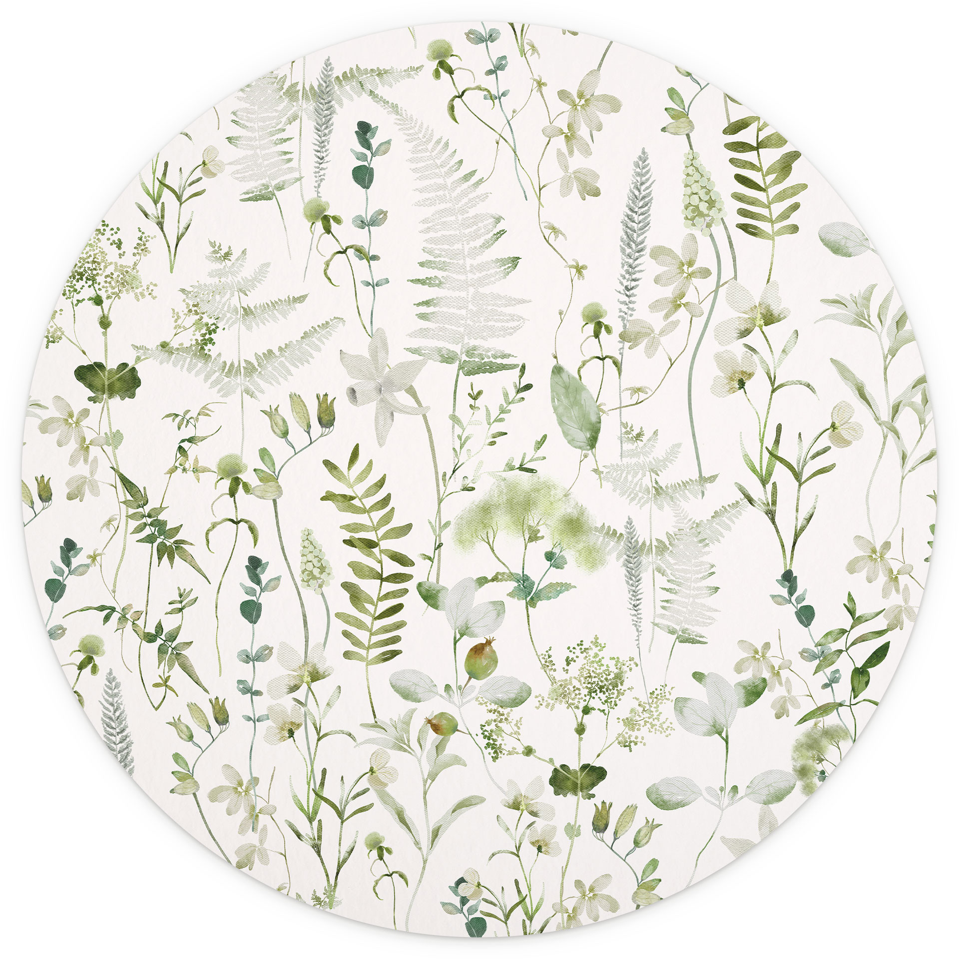 Behangcirkel Kruiden en wilde bloemen - UN Designs - vliesbehang/zelfklevend vliesbehang