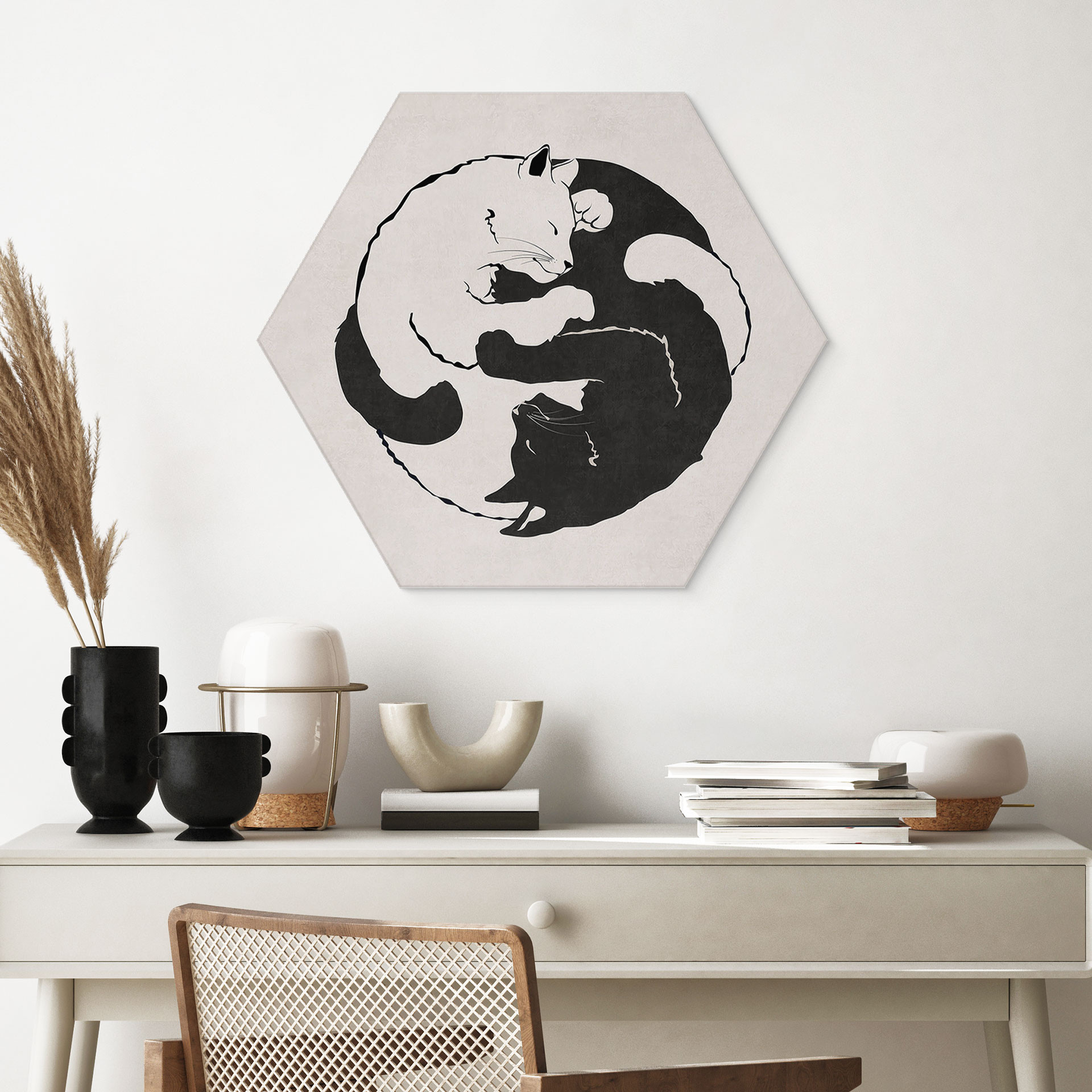 Hexagon Dibond Katte Ying & Yang - Tunaboylu