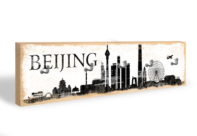 Accroche-clés - Skyline de Pekin + 5 crochets