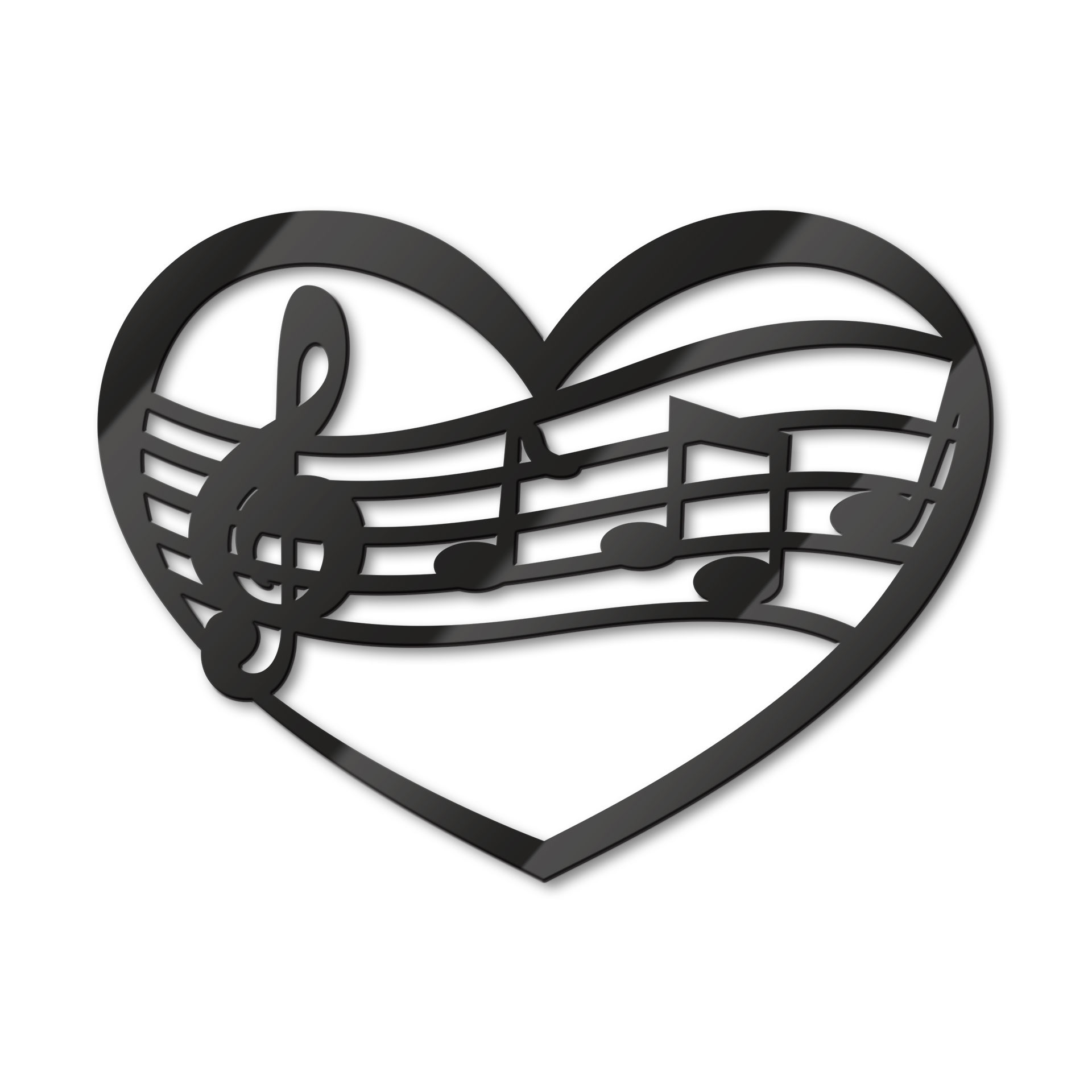 Akrylowa dekoracja muzyczne serce