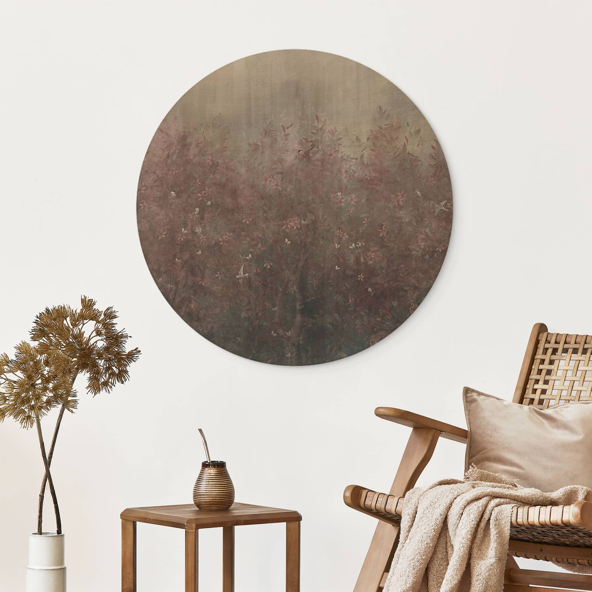 Houten Wanddecoratie in warme herfsttinten - Ms Tiff - Rond