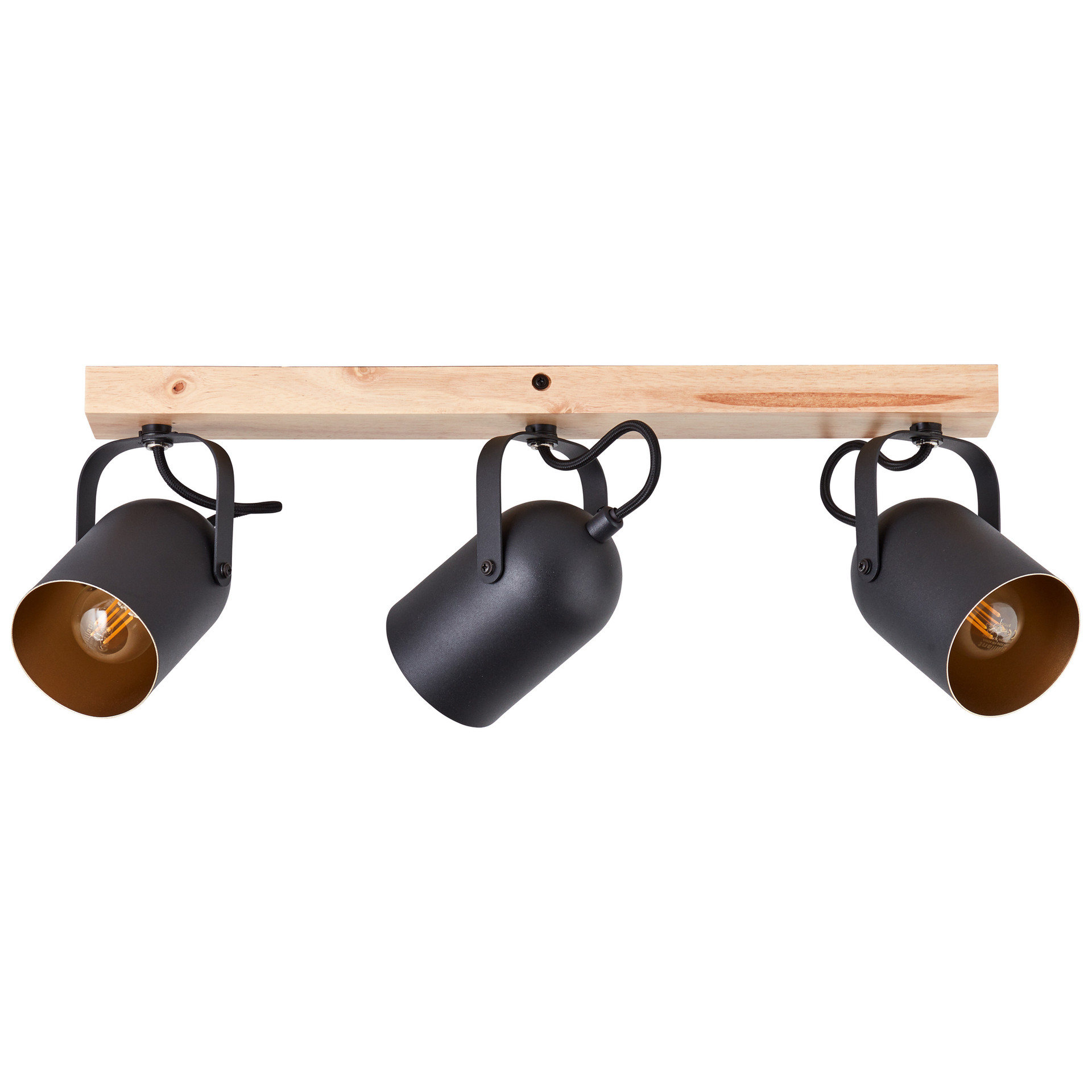Spotbalken Sebastian, gold, 17,5 x 57,5 cm, Holz Lampe