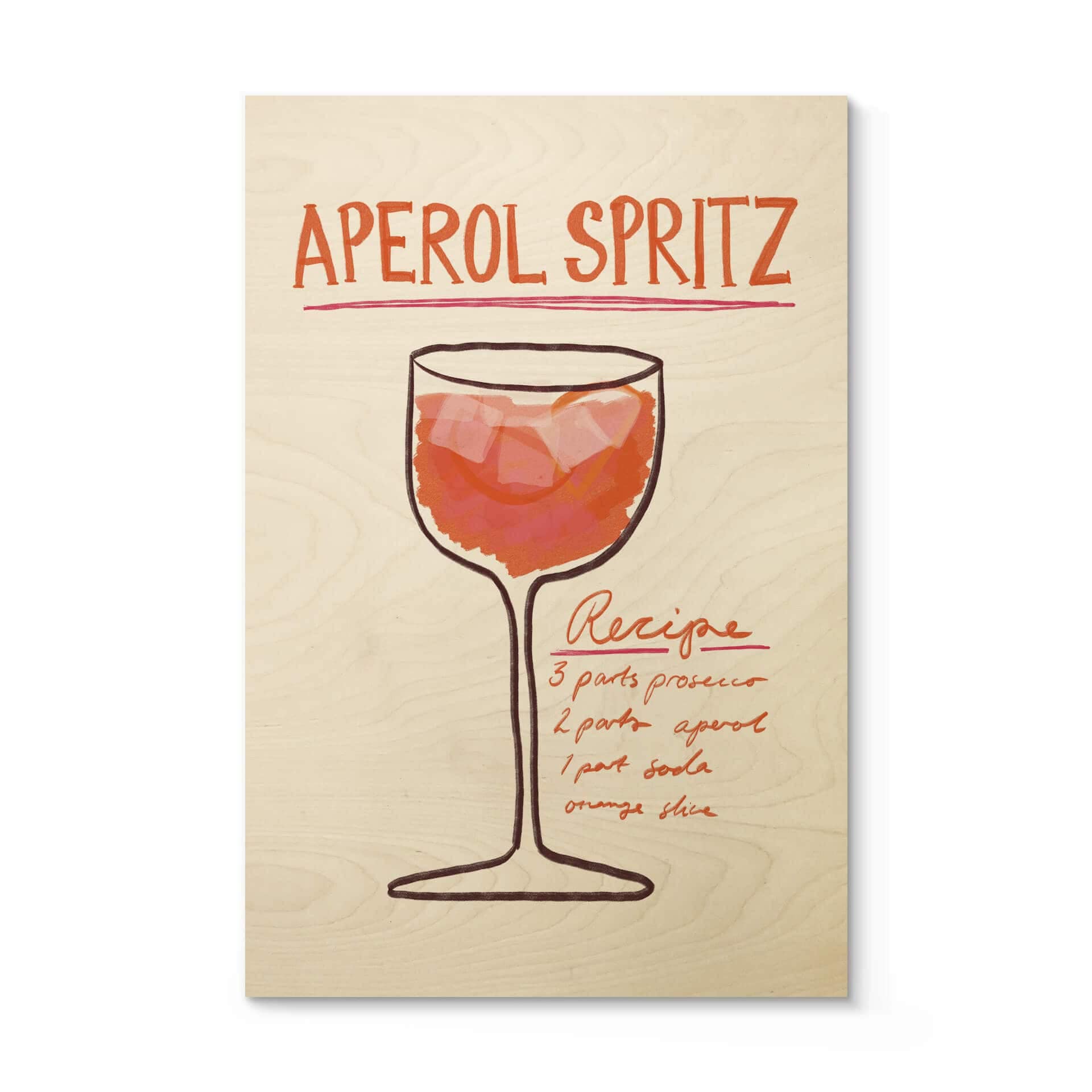 Plakat drewniany Koktajl Fritsch - Aperol Spritz