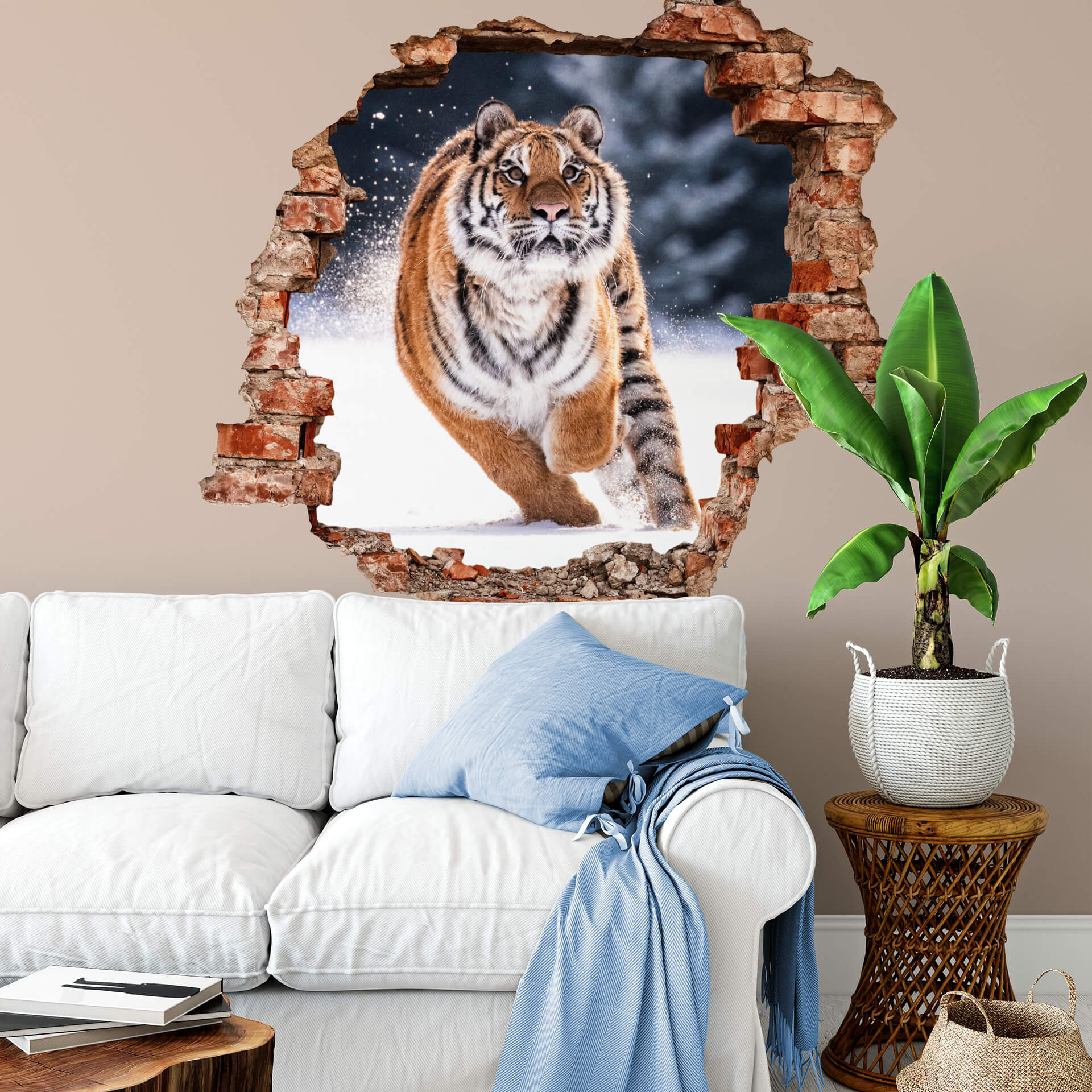 3D Wandtattoo van Duijn - Sibirischer Tiger im Schnee