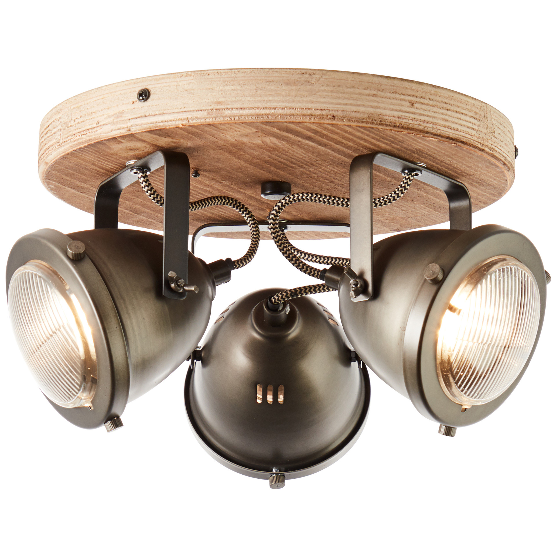 Spotrondell Dilara, braun, 17,5 x 28 cm, Holz Strahler