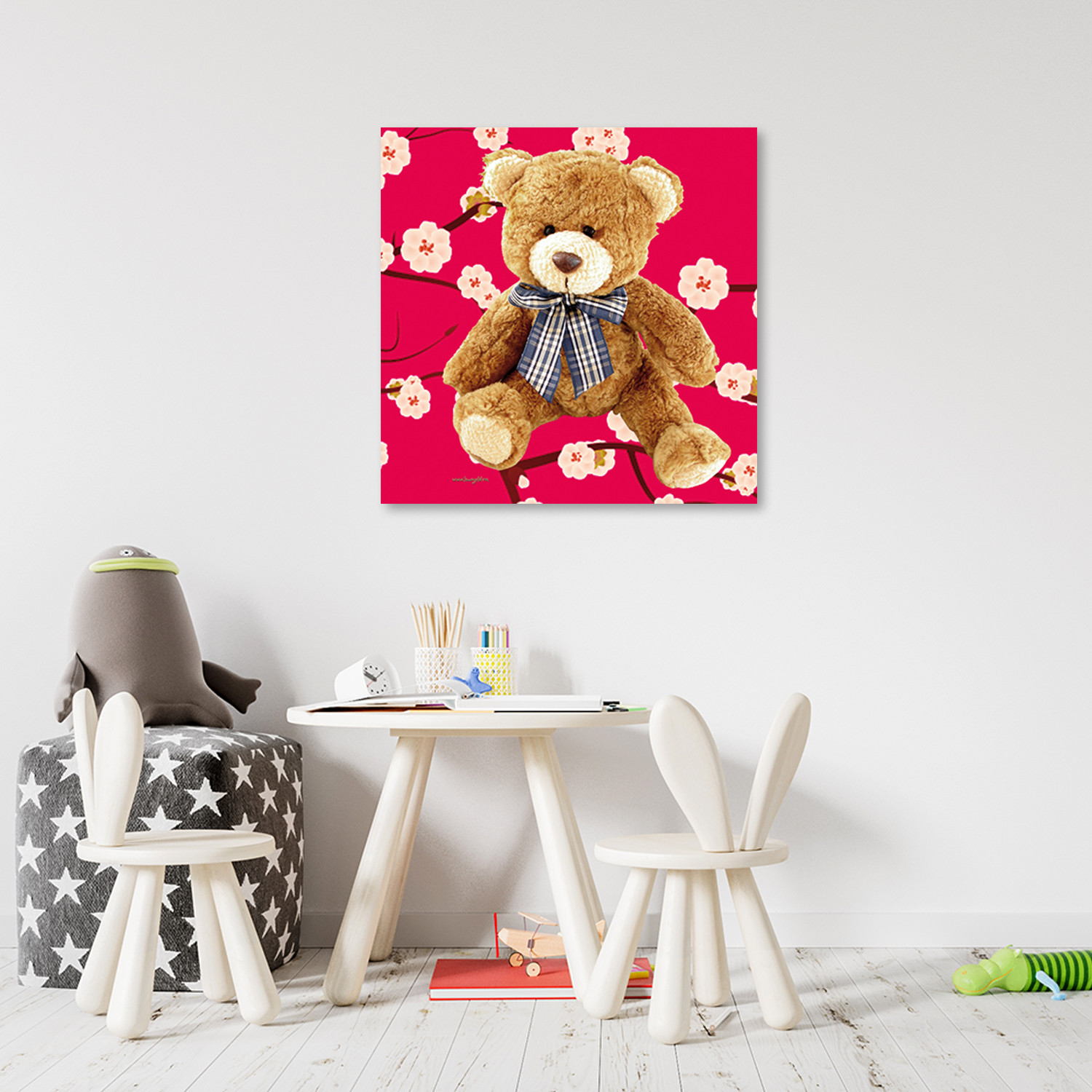 Canvasbillede, bamse