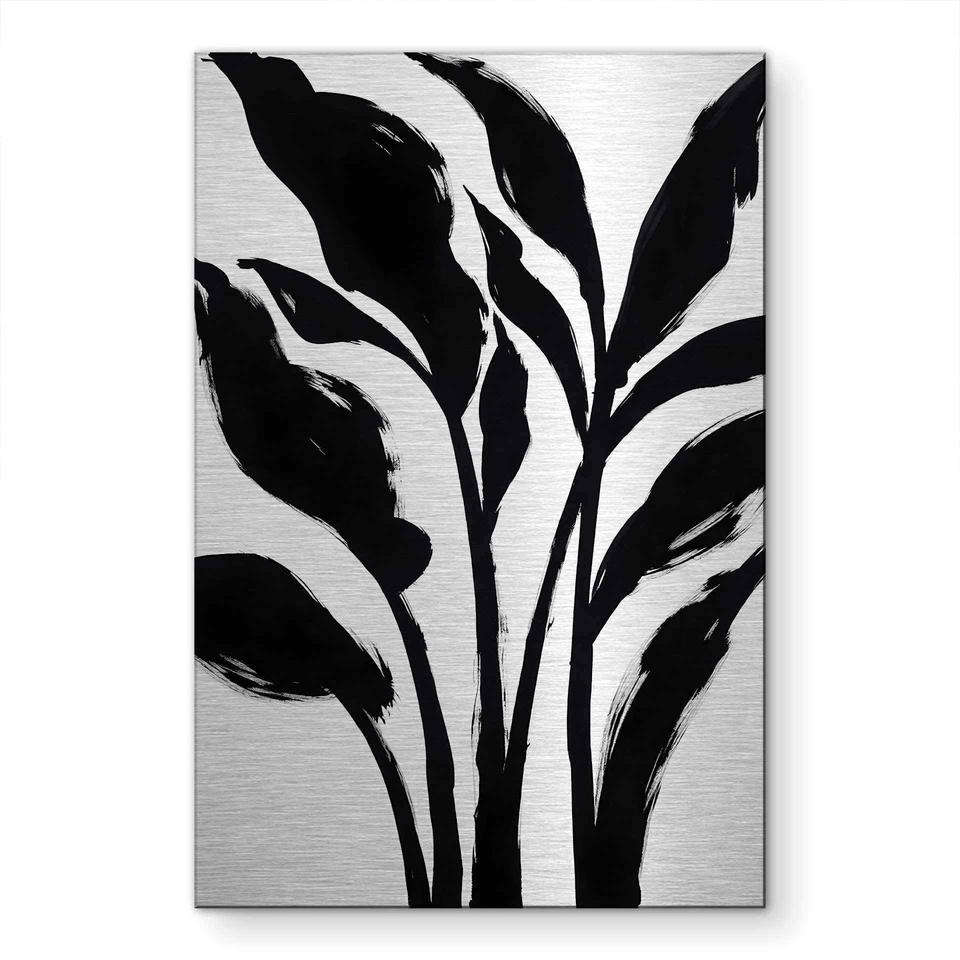 Alu-Dibond brossé avec Effet Doré, Argenté & Cuivré - Art pictural botanique - Bruzual