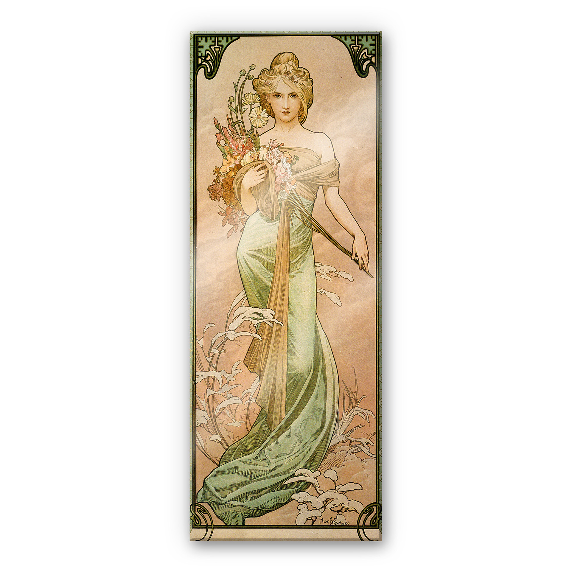 Acrylglasbild Mucha - Jahreszeiten: Der Frühling