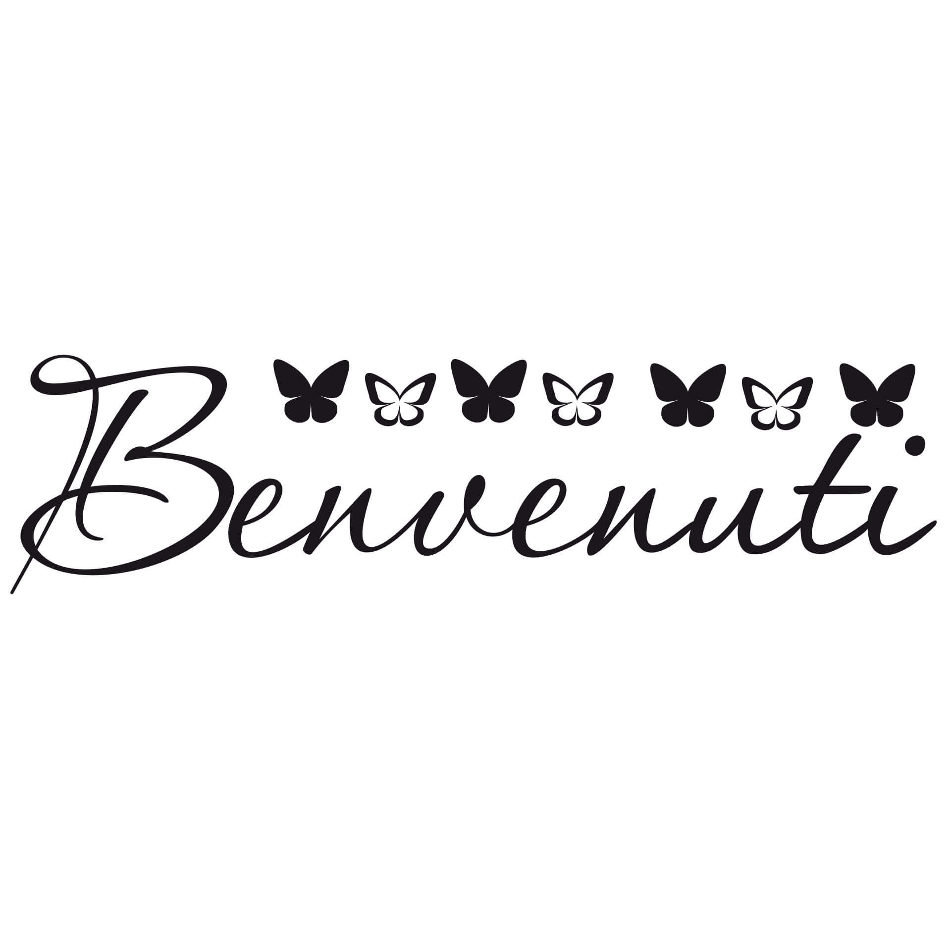 Wandtattoo Benvenuti + 5 Haken
